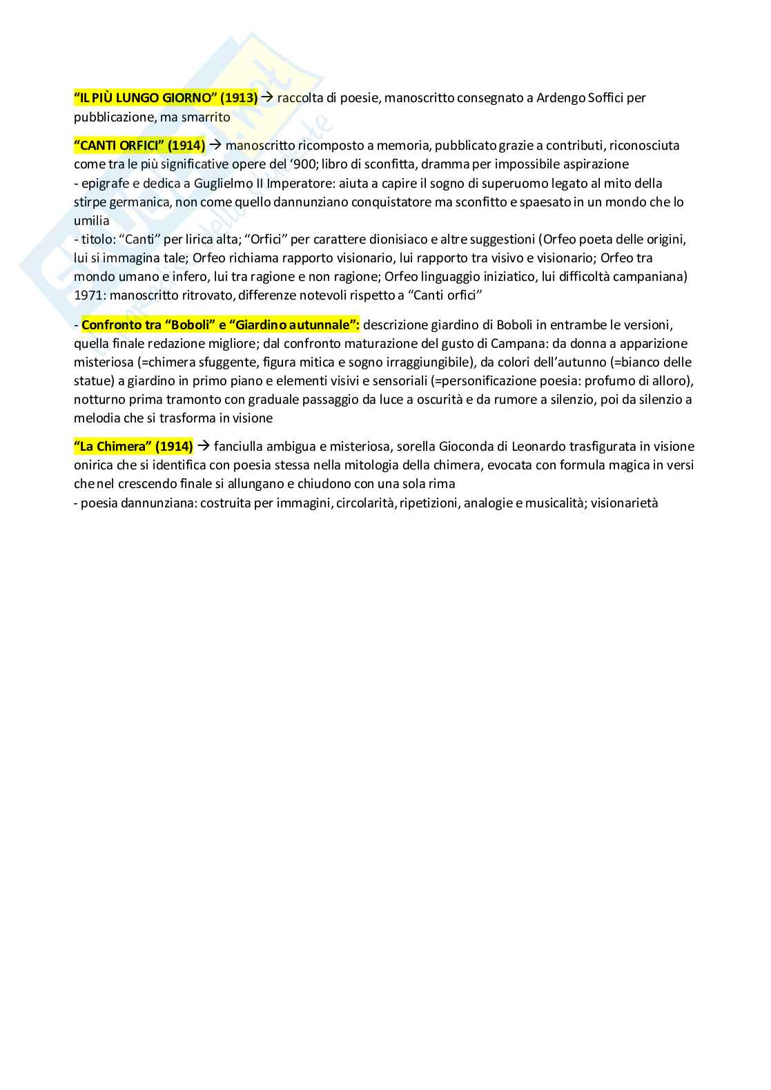Letteratura Italiana (B024354) - Appunti completi, schema autori e opere, domande | SFP Notes Vol. 01 Pag. 21