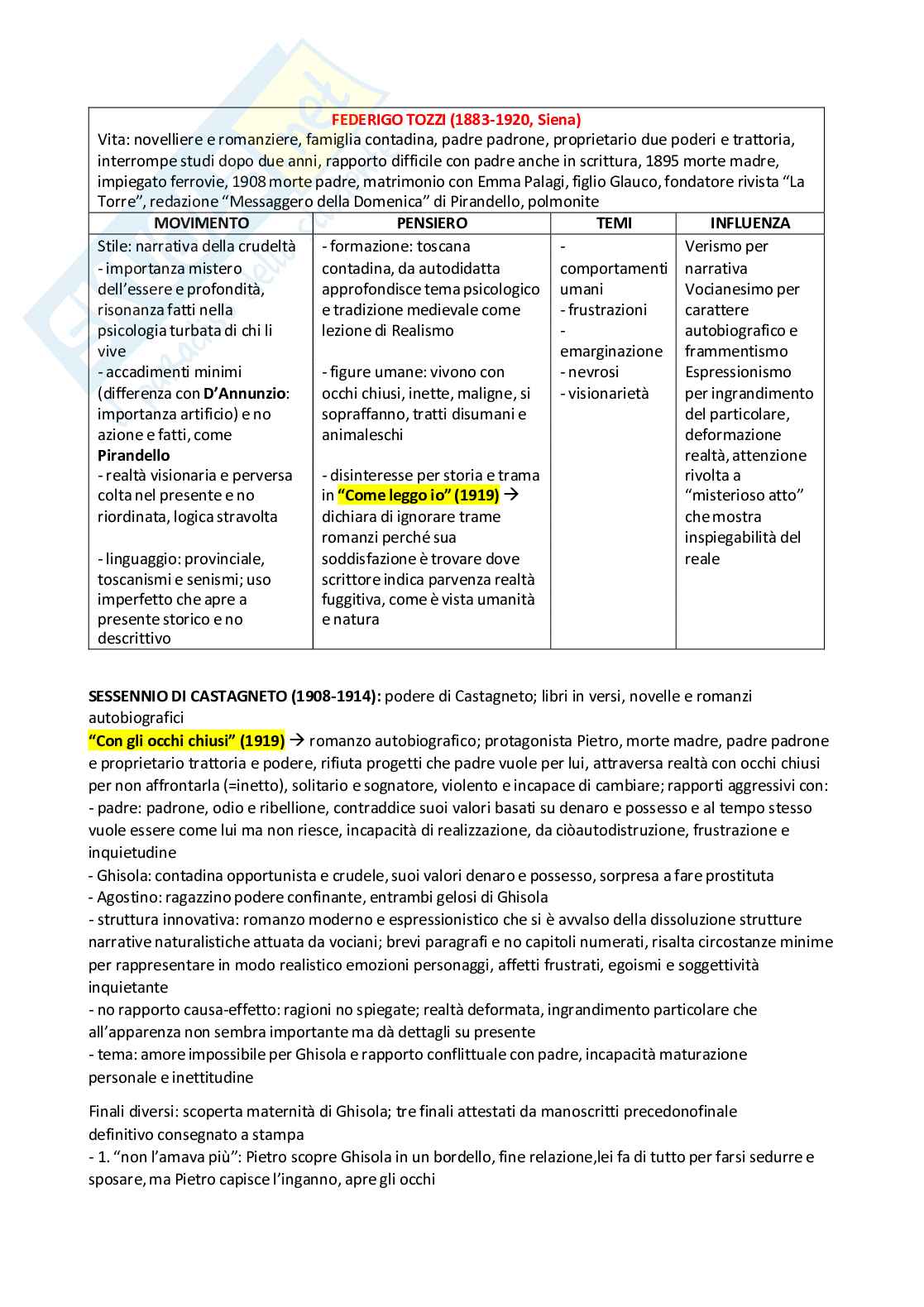 Letteratura Italiana (B024354) - Appunti completi, schema autori e opere, domande | SFP Notes Vol. 01 Pag. 36