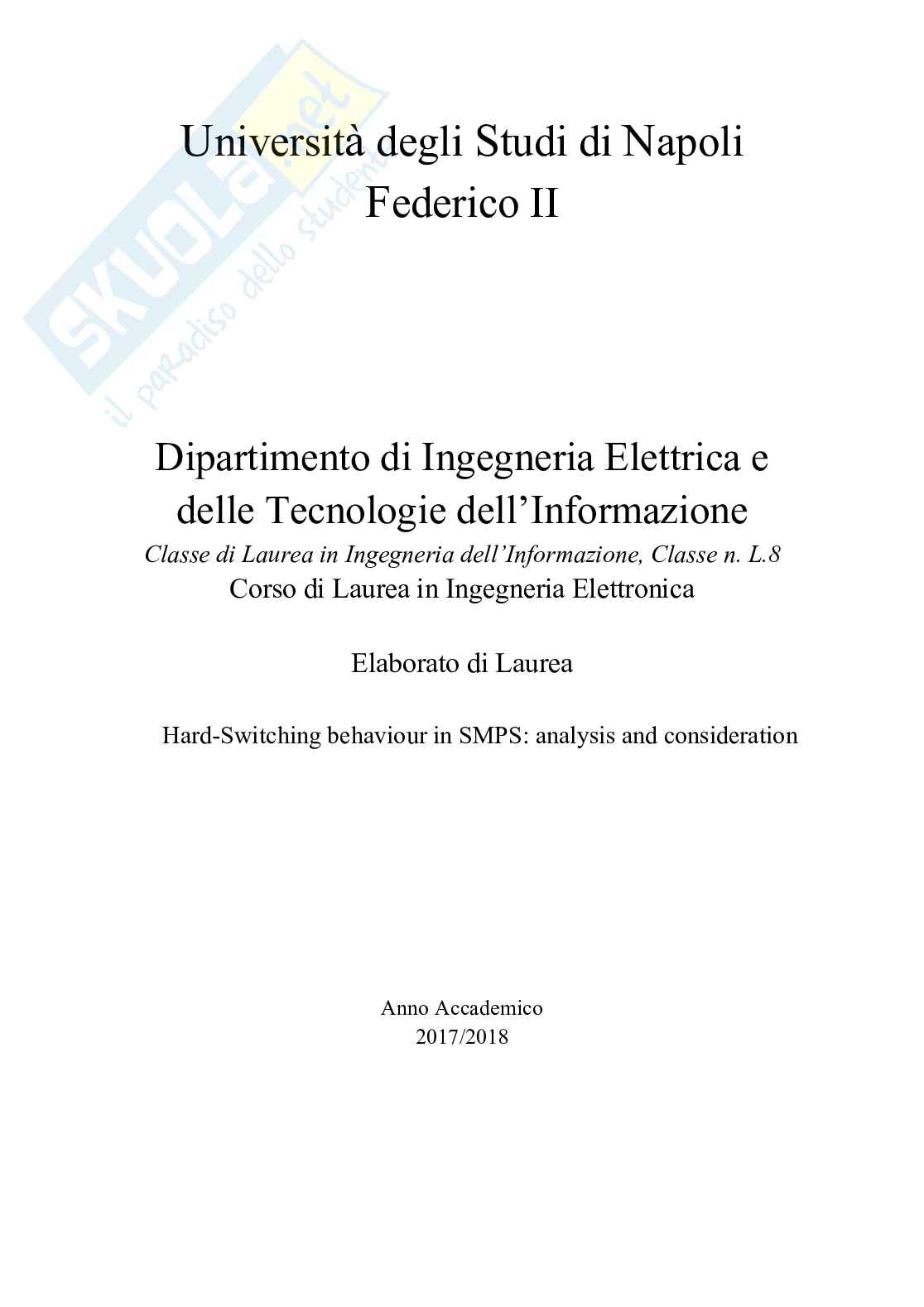 Condizioni di commutamento di hard-switching nei convertitori DC/DC Pag. 1