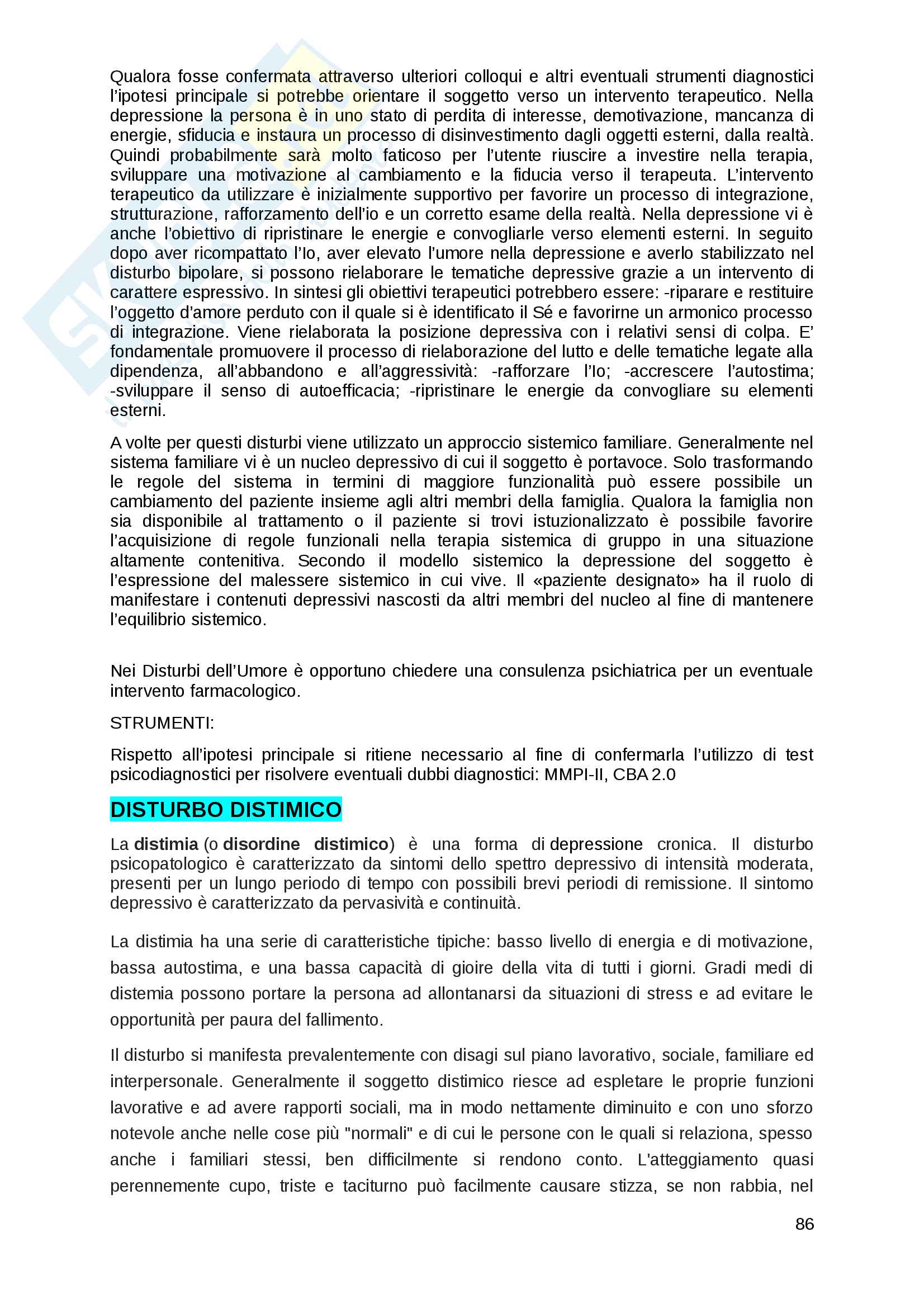 Terza prova esame di stato psicologia DSM IV TR ADULTI riassunto Pag. 86