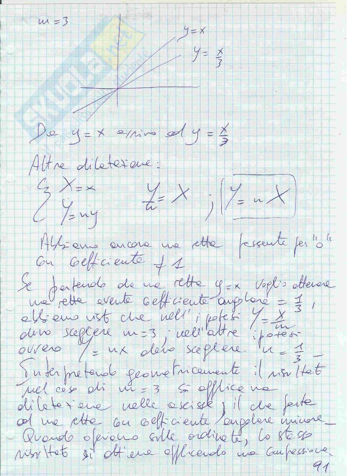Trasformazione del piano. Proprietà  generali. Applicazioni alla retta Pag. 11