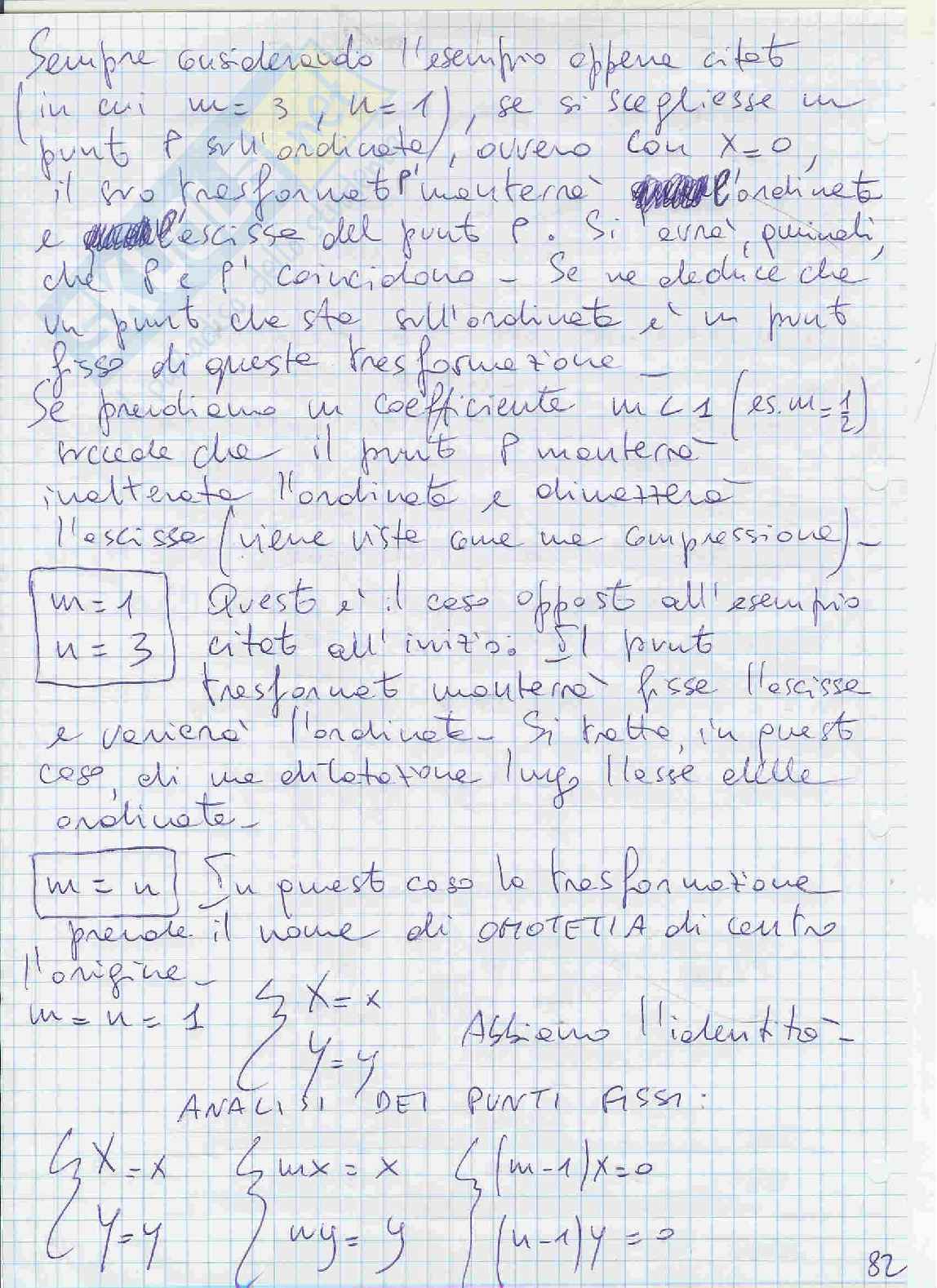 Trasformazione del piano. Proprietà  generali. Applicazioni alla retta Pag. 2