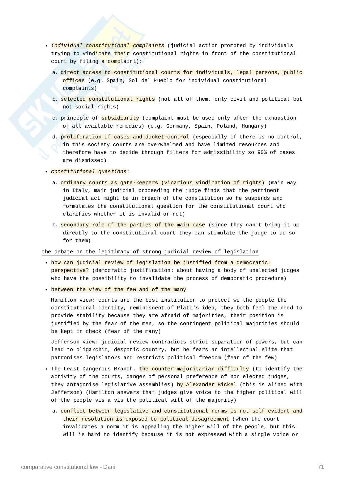 Comparative Constitutional Law - Appunti Pag. 71