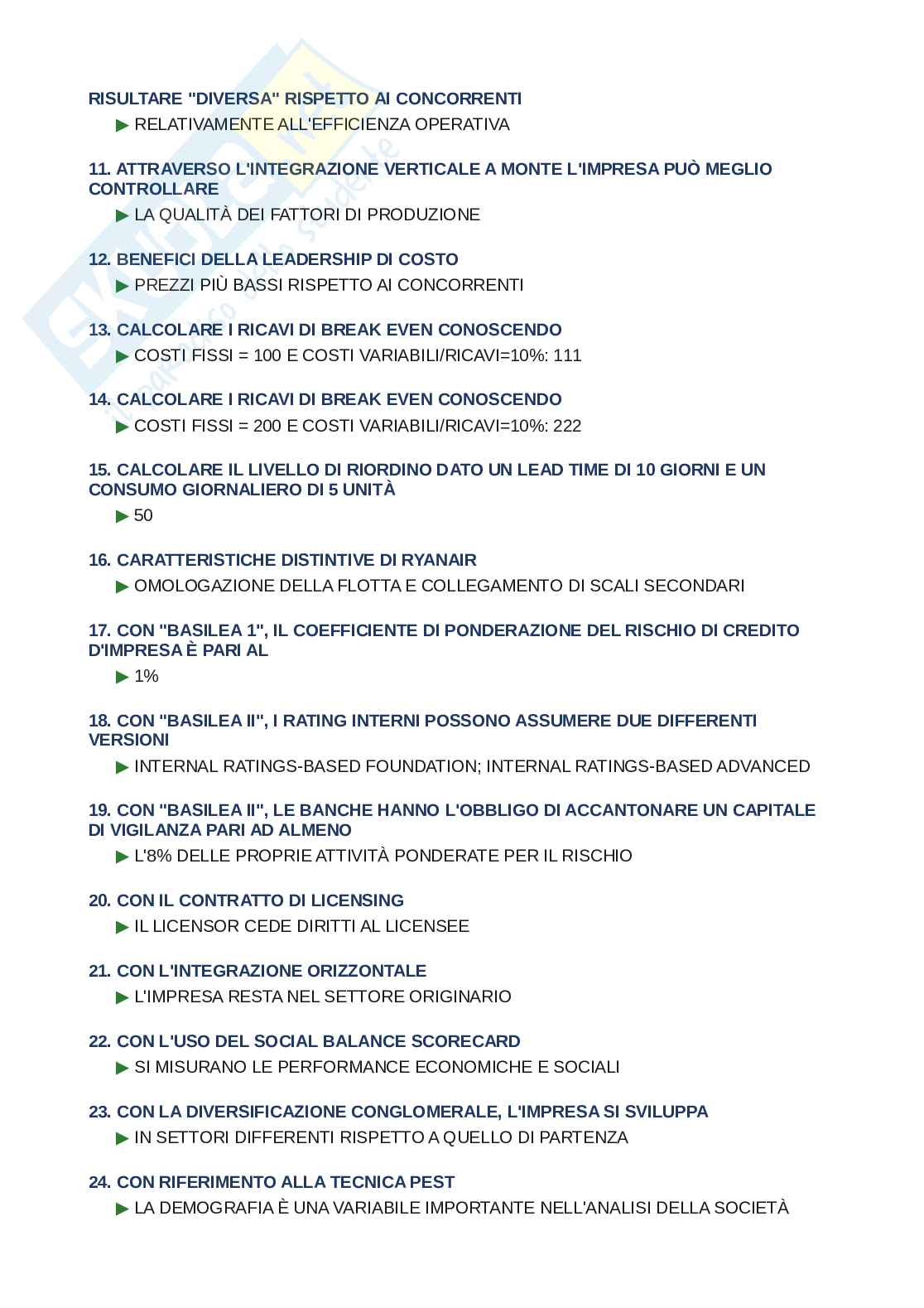 Domande e risposte Economia e gestione delle imprese, ordine alfabetico 2025 Pag. 2