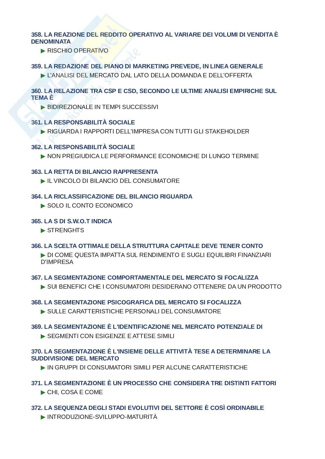 Domande e risposte Economia e gestione delle imprese, ordine alfabetico 2025 Pag. 26