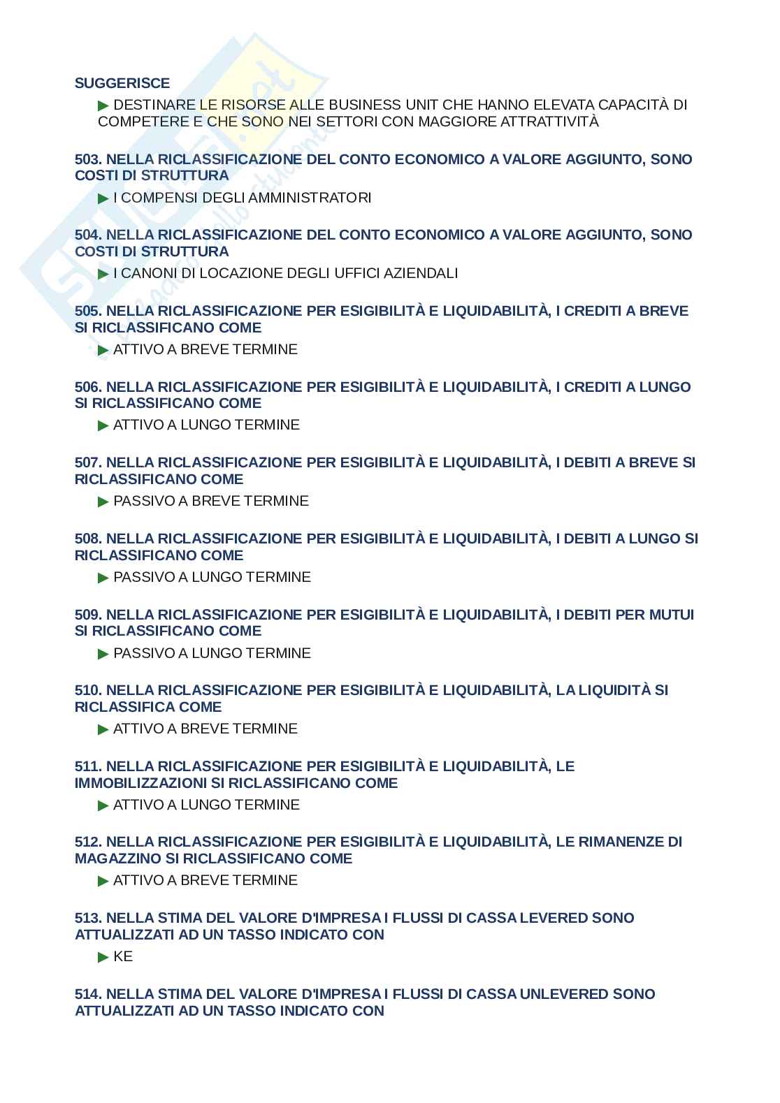 Domande e risposte Economia e gestione delle imprese, ordine alfabetico 2025 Pag. 36