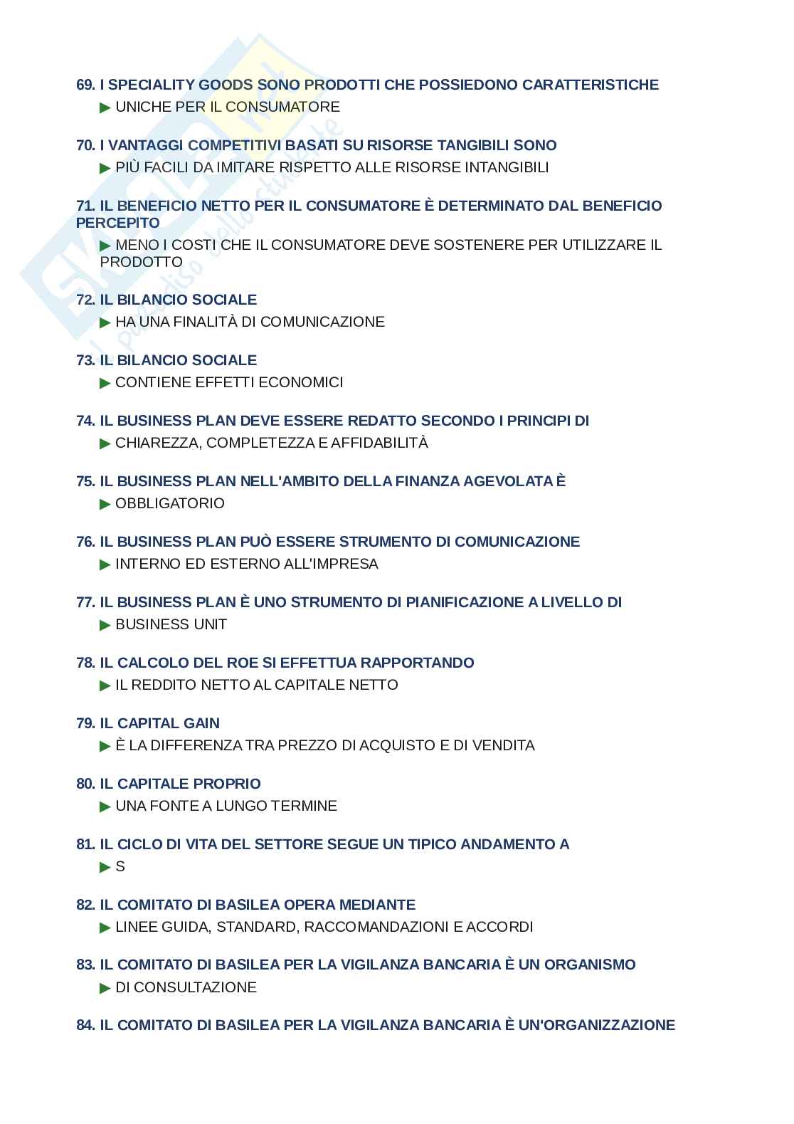 Domande e risposte Economia e gestione delle imprese, ordine alfabetico 2025 Pag. 6