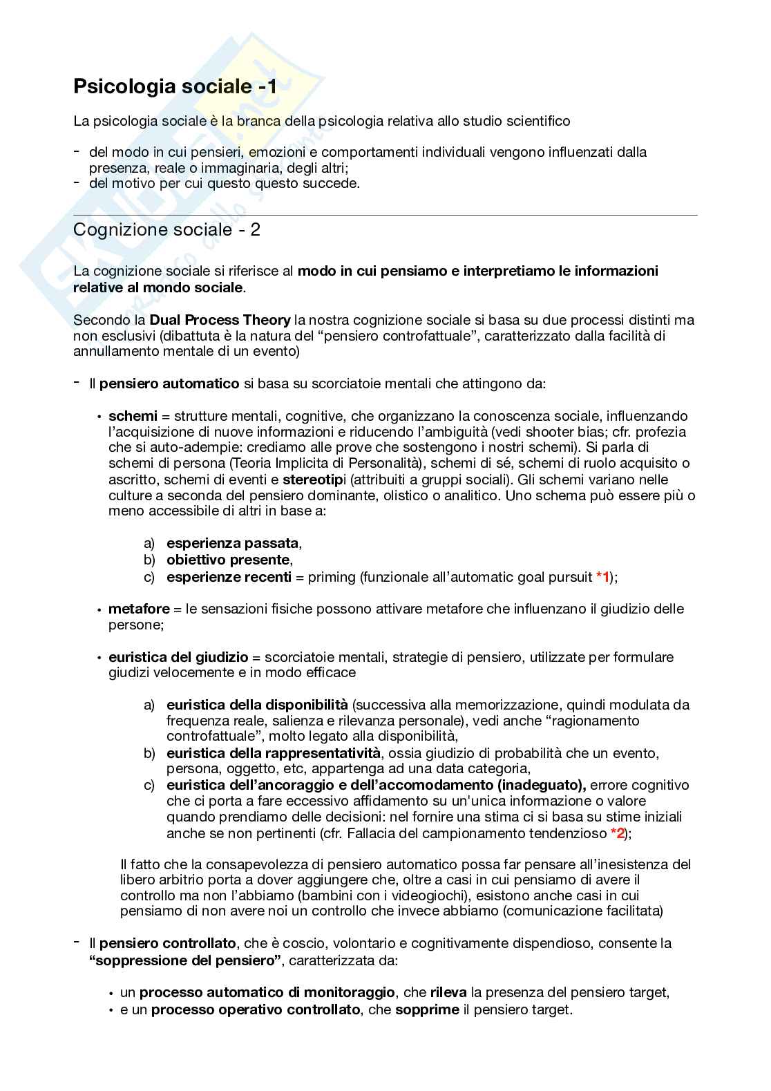 Appunti di Psicologia sociale Pag. 1