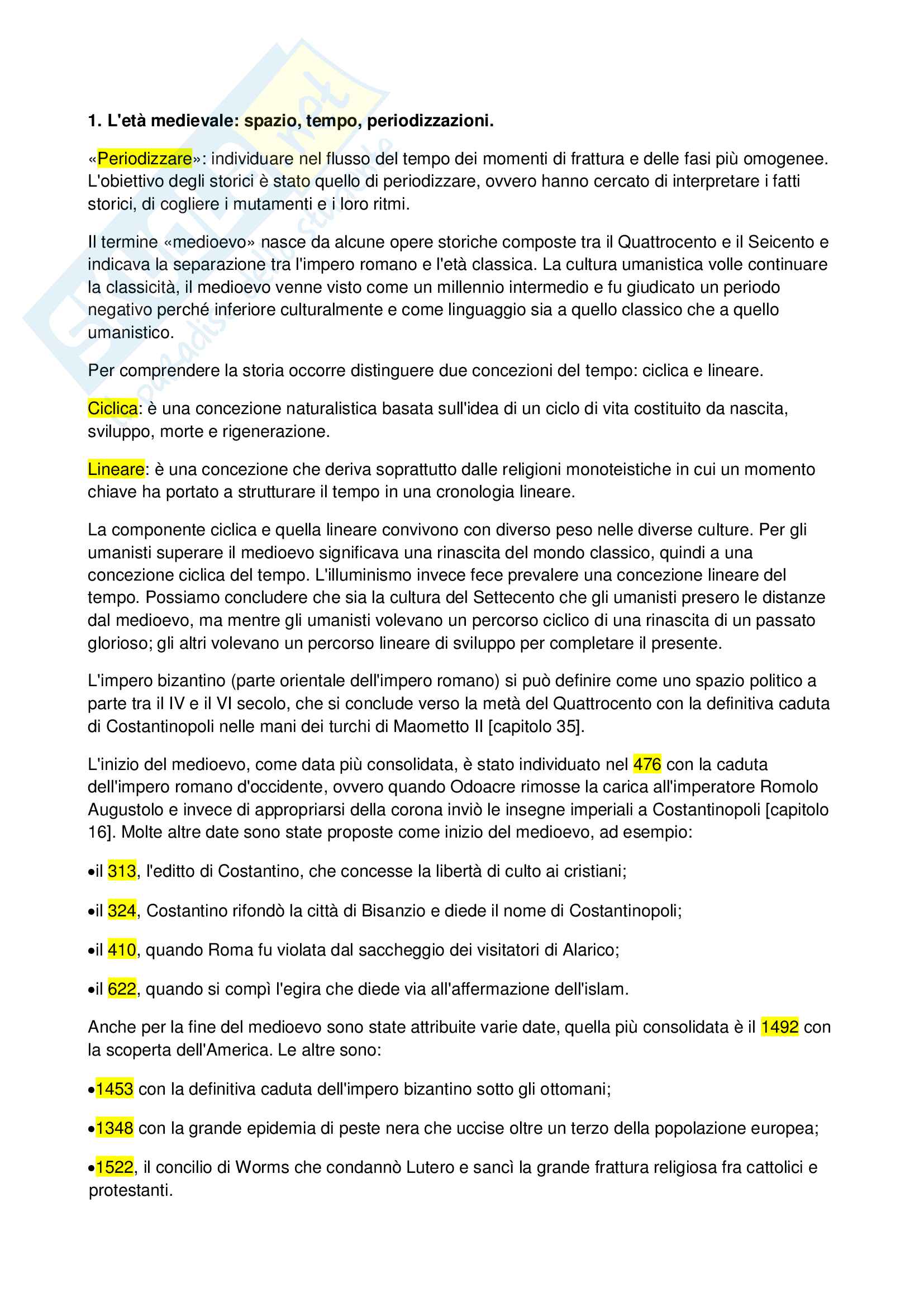 Riassunto Esame Di Istituzioni Di Storia Medievale Prof Collavini Libro Consigliato Introduzione Alla Storia Medievale