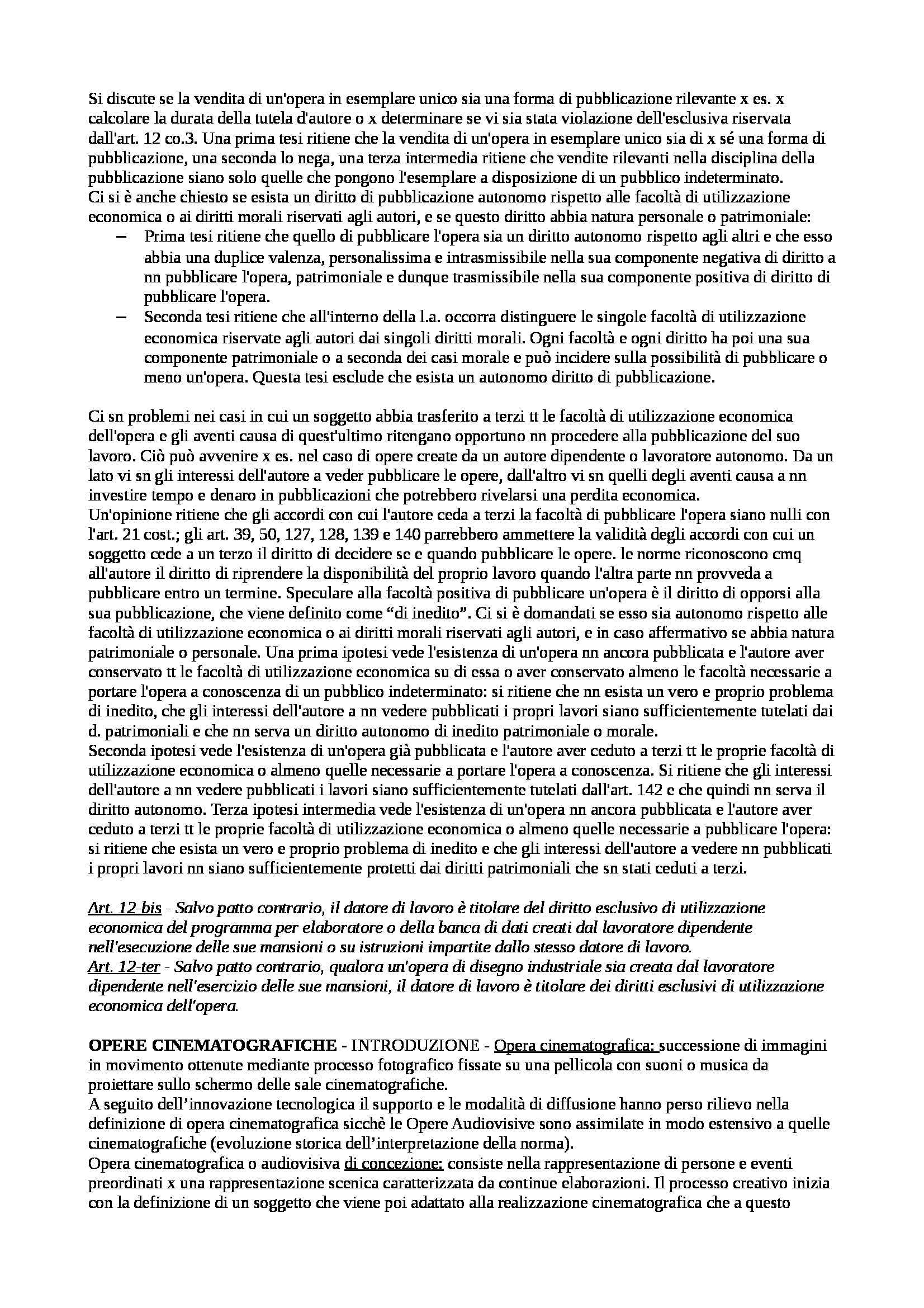 Riassunto esame Diritto d'Autore e della Pubblicità, prof. Ubertazzi Pag. 21