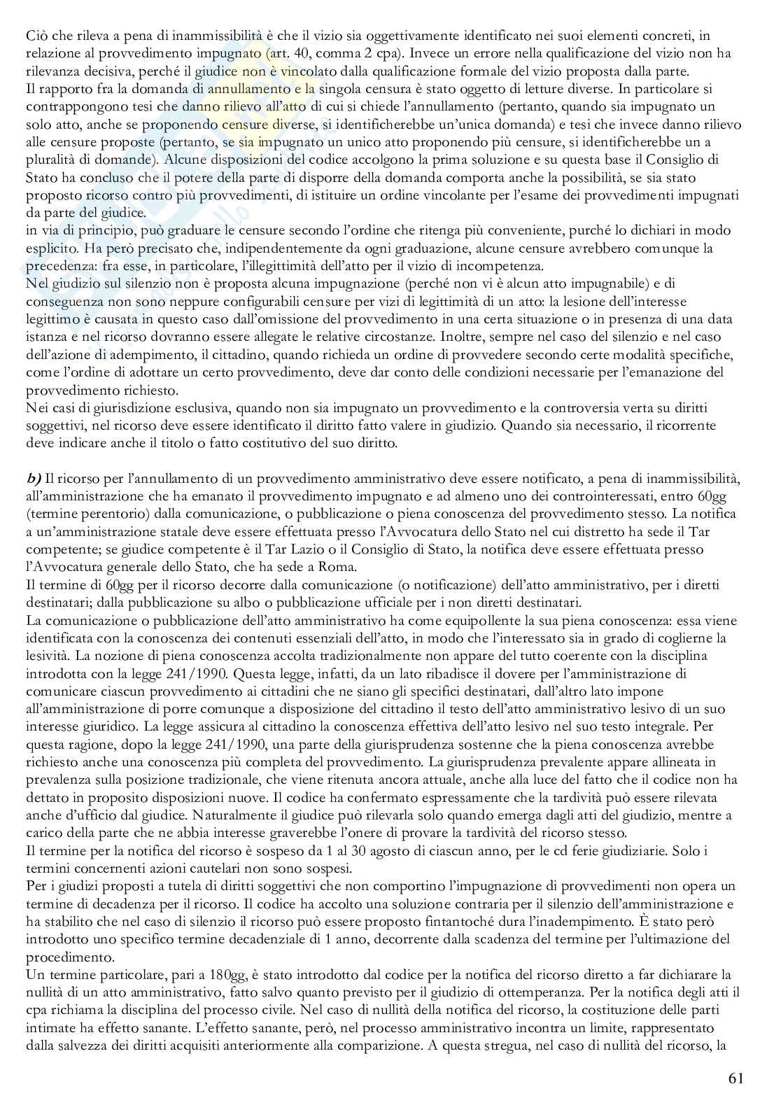 Riassunto esame Giustizia amministrativa, Prof. Bertonazzi Luca Santino, libro consigliato Lezioni di giustizia amministrativa, Travi  Pag. 61