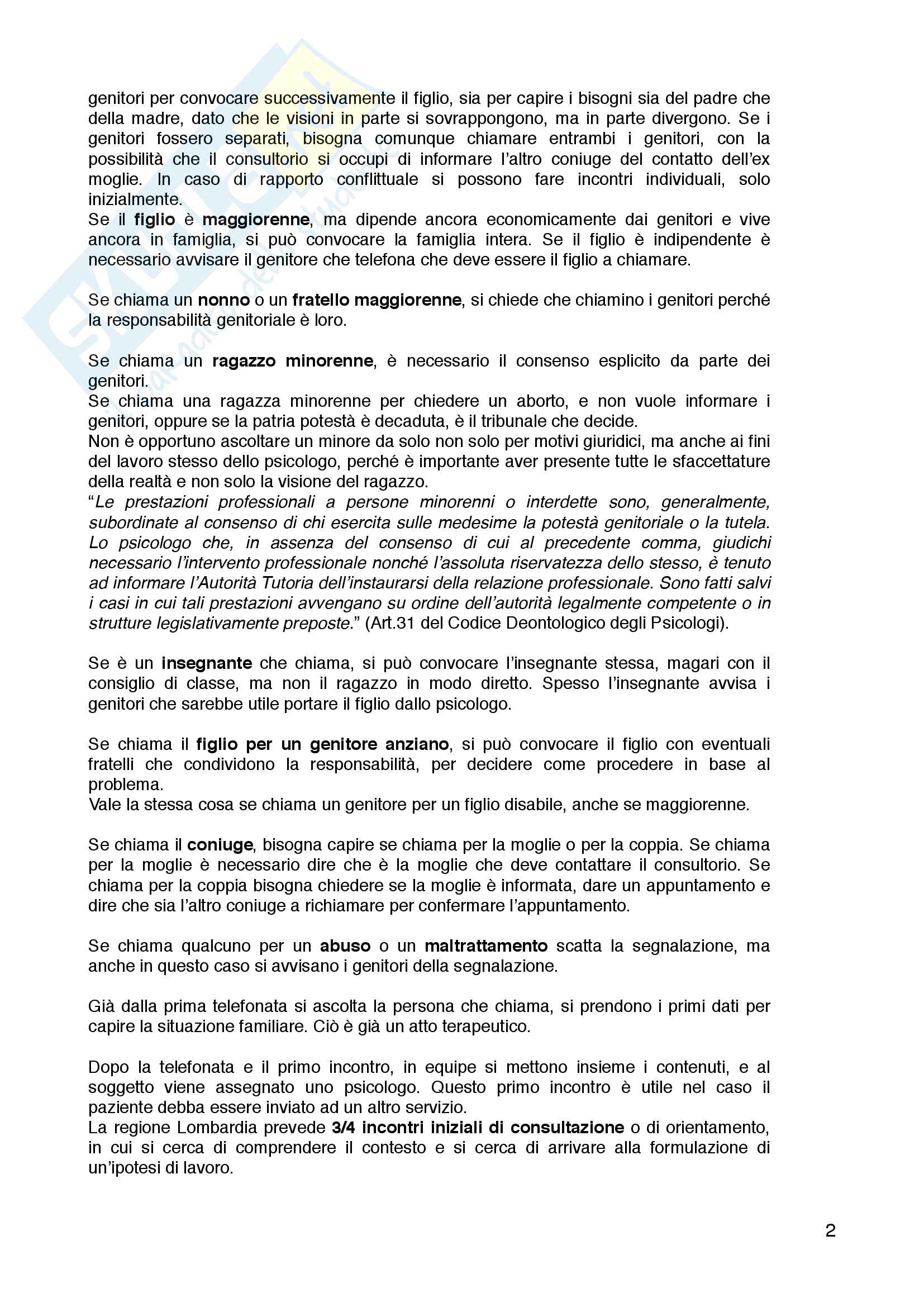 Teoria e tecnche del counselling familiare Pag. 2