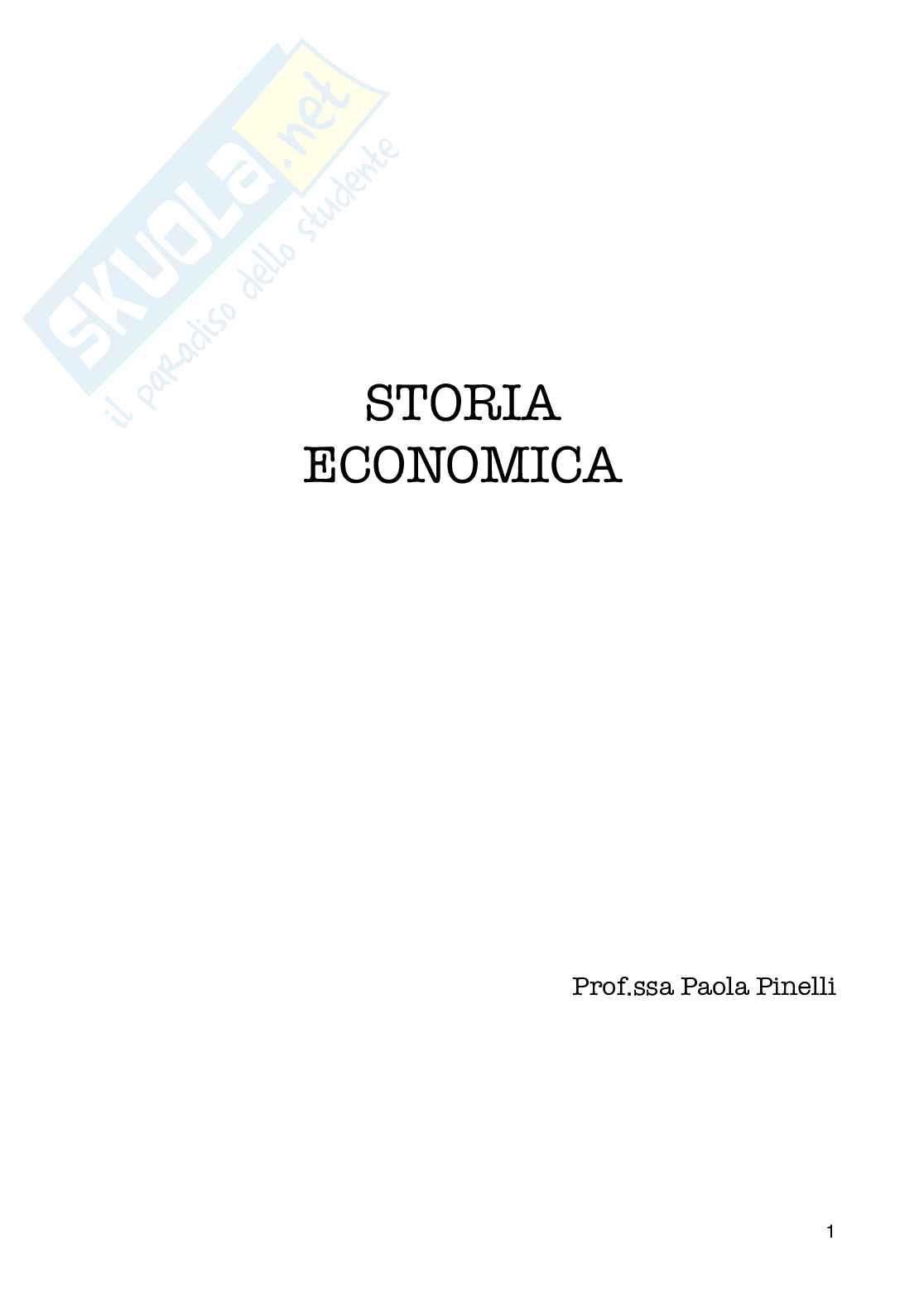 Appunti Storia Economica delle lezioni Pag. 1