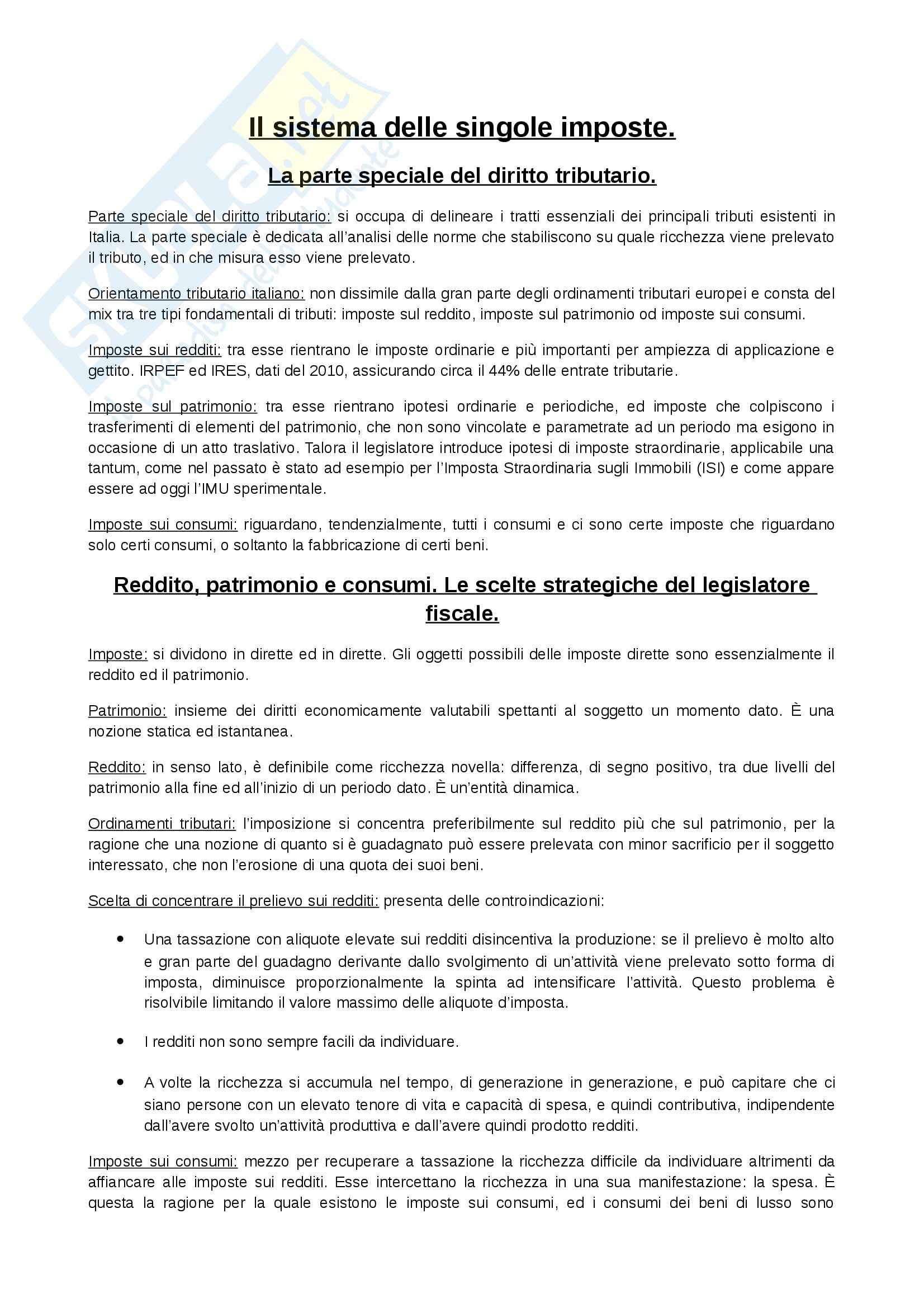 Parte speciale: Appunti di Diritto tributario Pag. 1