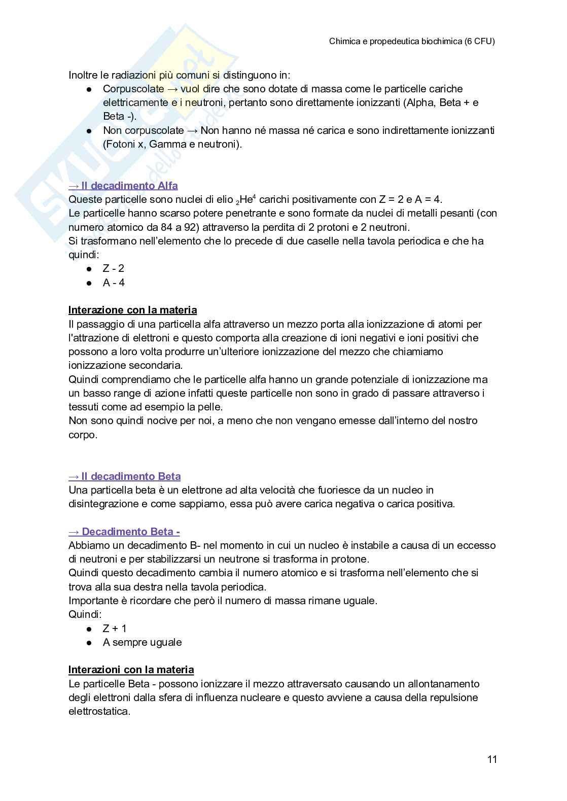 Chimica e propedeutica biochimica (semestre filtro) Pag. 11