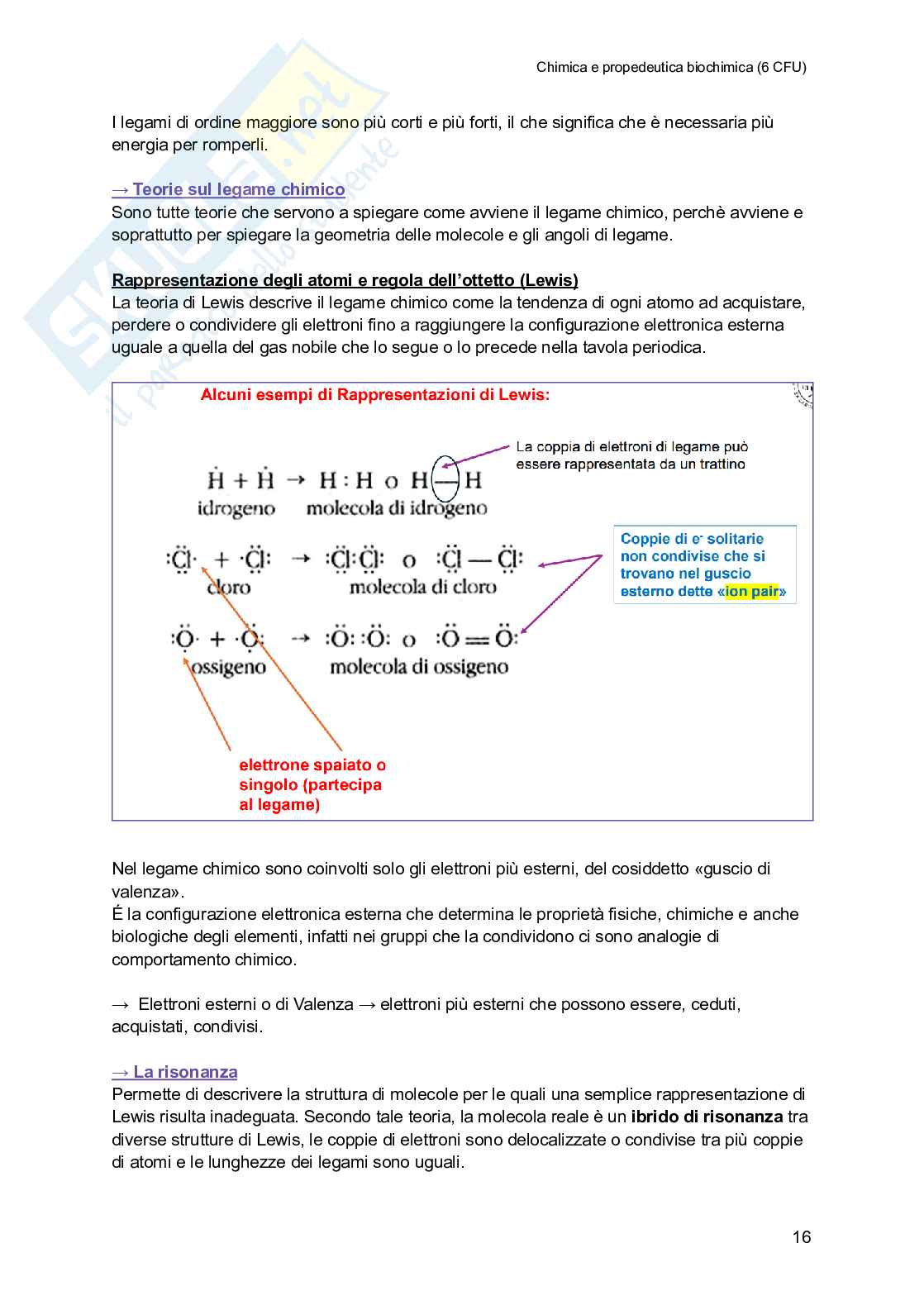 Chimica e propedeutica biochimica (semestre filtro) Pag. 16