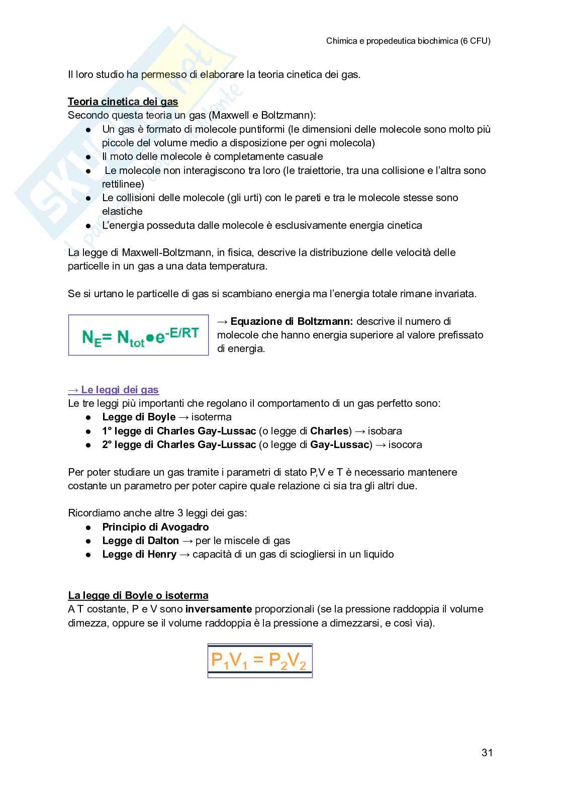 Chimica e propedeutica biochimica (semestre filtro) Pag. 31