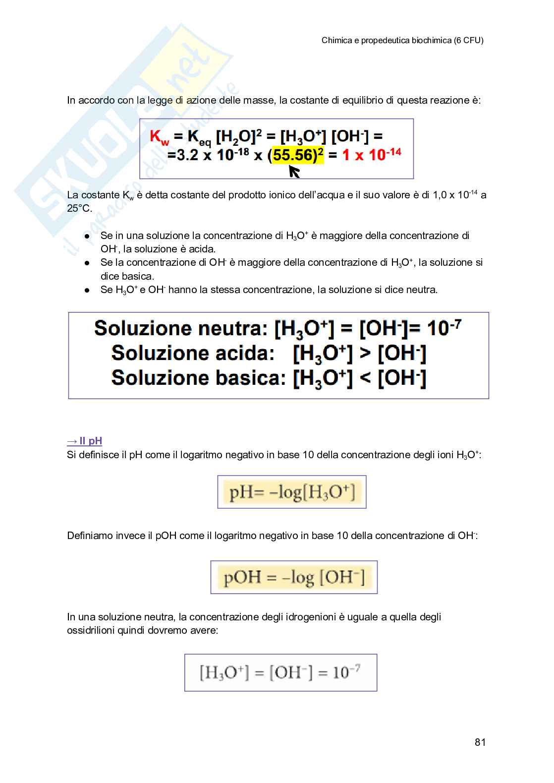 Chimica e propedeutica biochimica (semestre filtro) Pag. 81