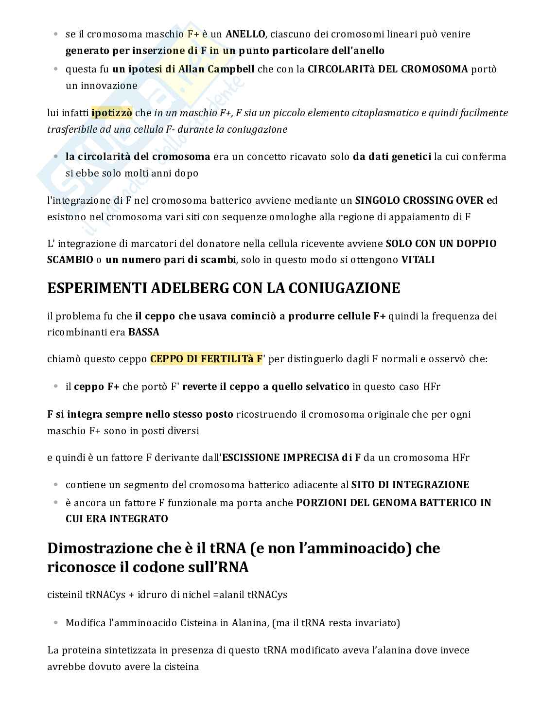 Testo su esperimenti per esame di Genetica Pag. 11