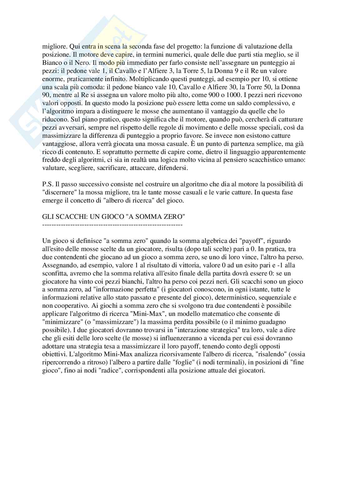 Scacchi e Intelligenza Artificiale Pag. 2