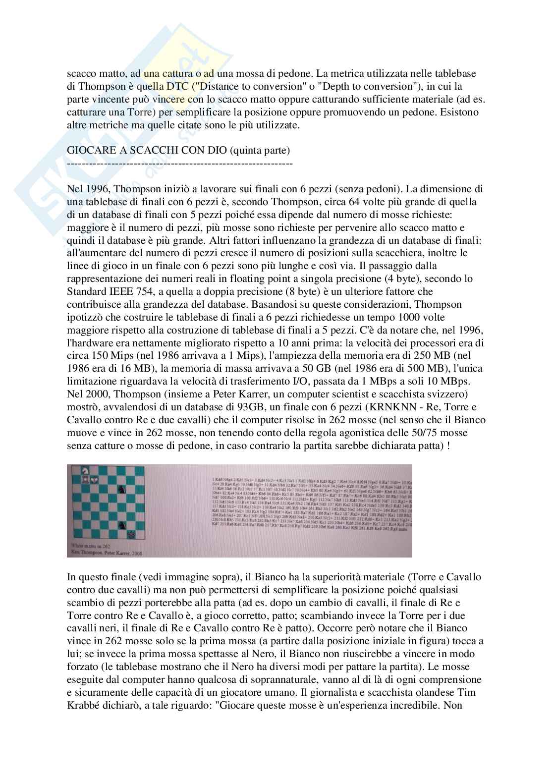 Scacchi e Intelligenza Artificiale Pag. 31