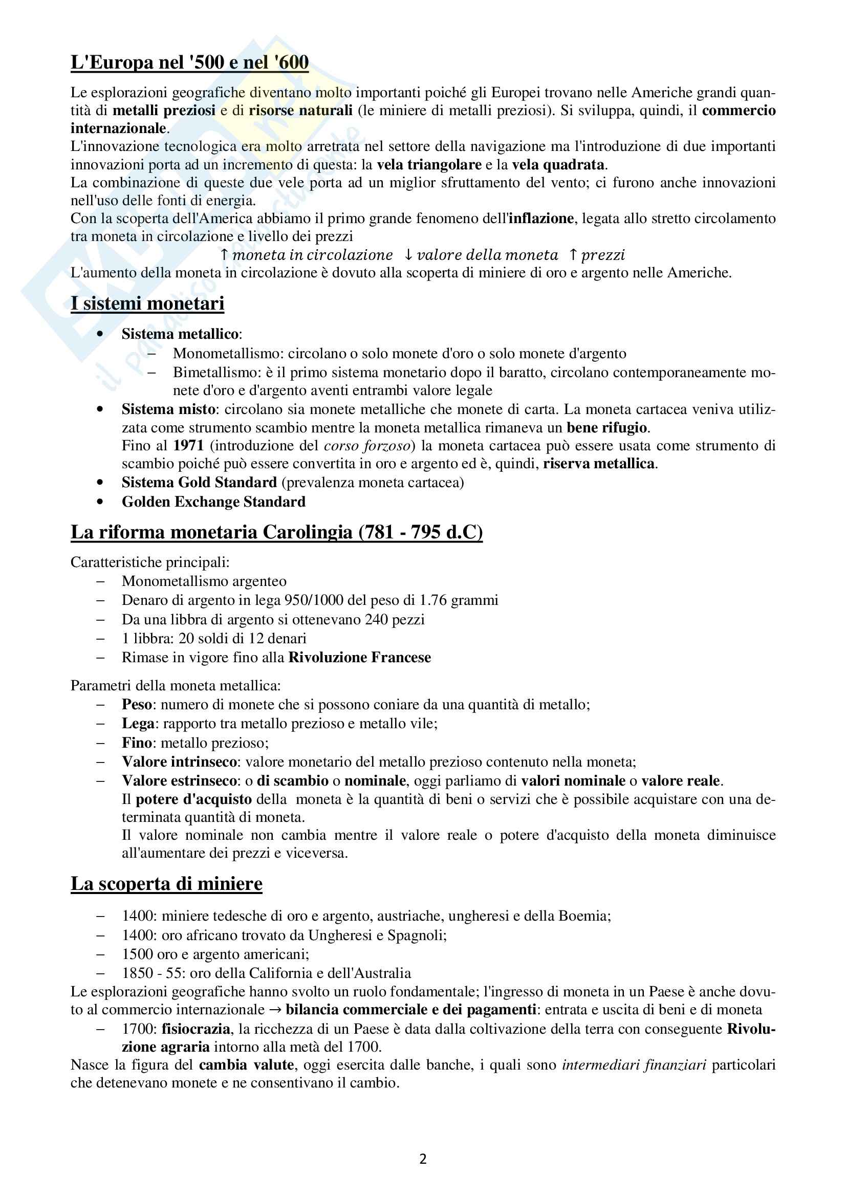 Storia della Finanza - Appunti Pag. 2