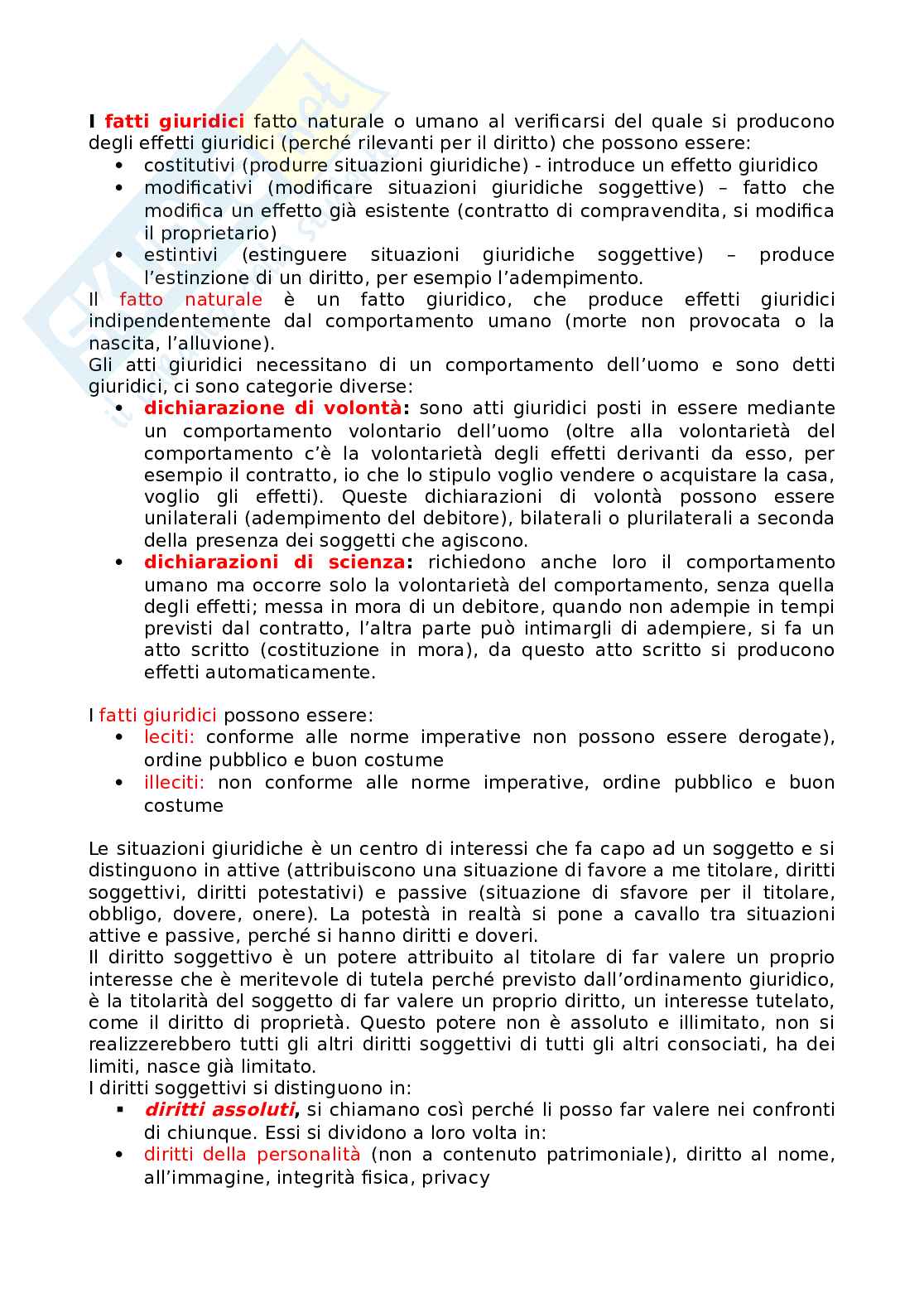 Fonti del diritto, efficacia ed interpretazione della legge Pag. 1
