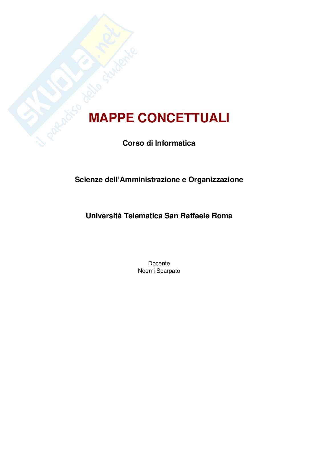 Mappe concettuali Fondamenti informatica, schemi e mappe concettuali Pag. 1
