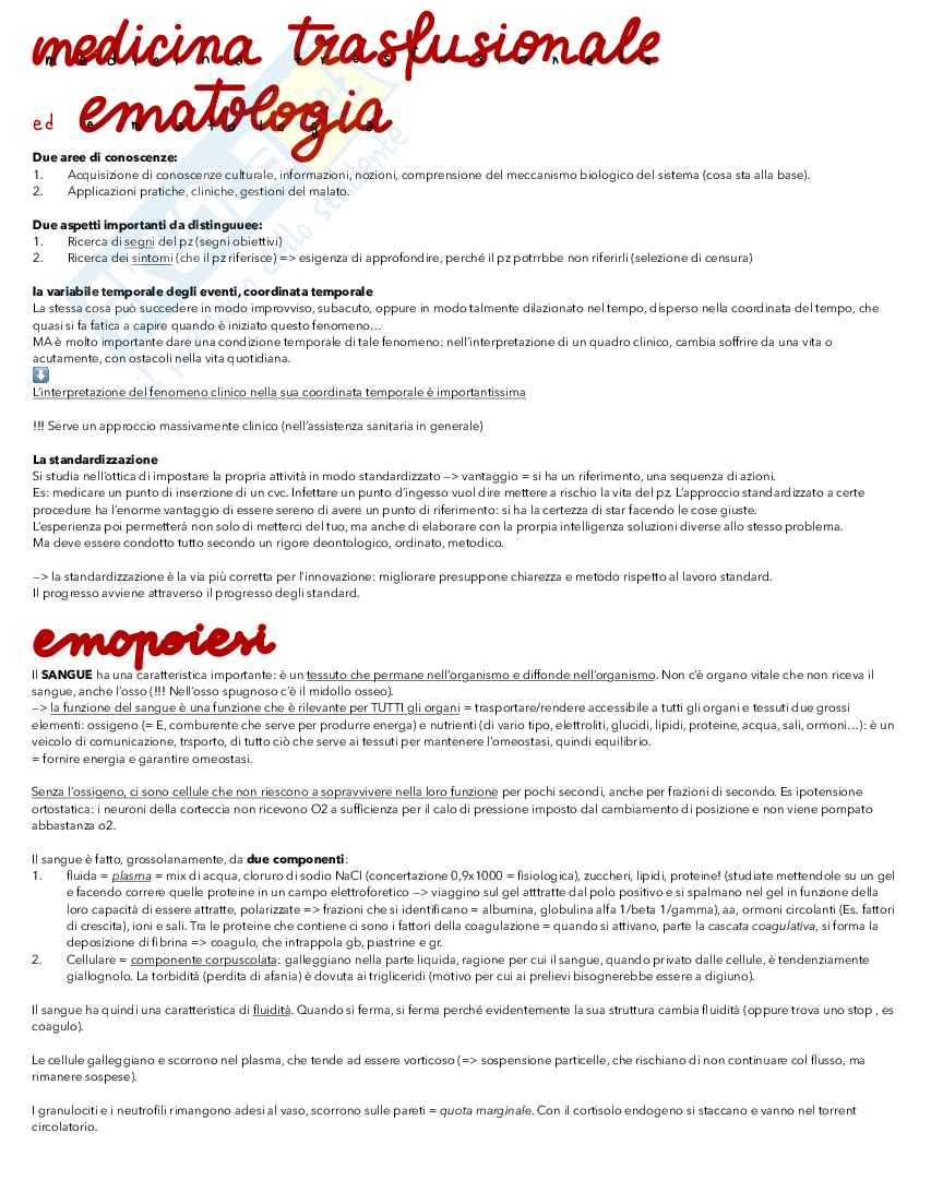 Medicina trasfusionale ed ematologia Pag. 1