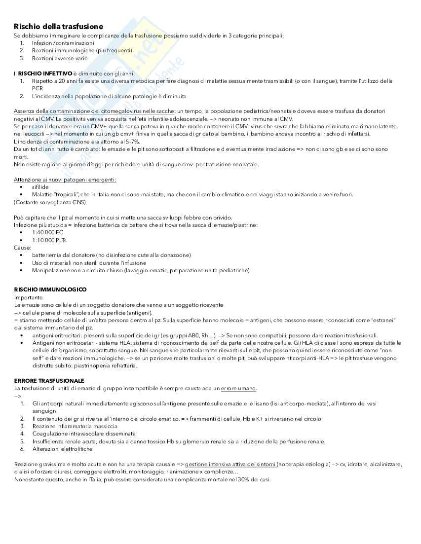 Medicina trasfusionale ed ematologia Pag. 16
