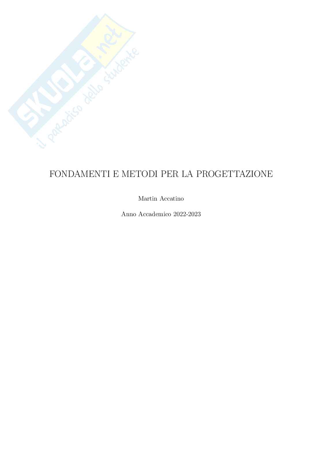 Appunti di Fondamenti e metodi per la progettazione Pag. 1