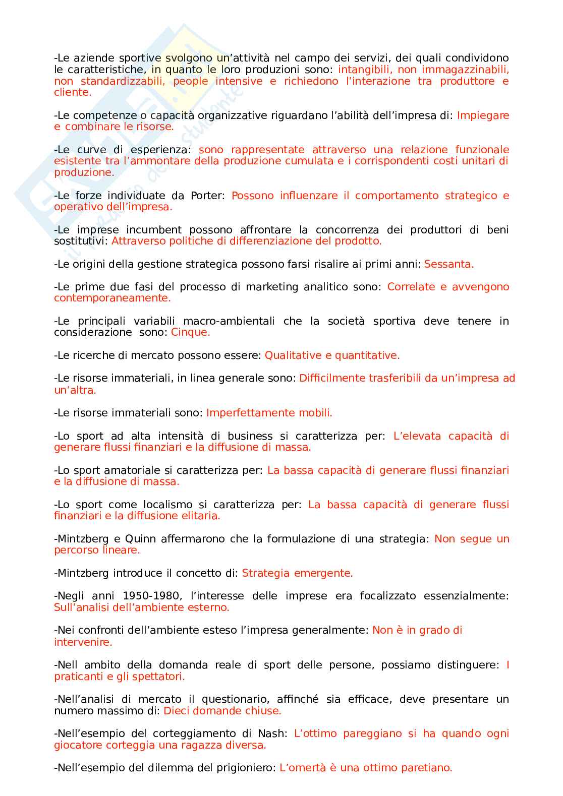 Paniere Economia e gestione delle imprese sportive. Aggiornato e completo. In ordine Pag. 11