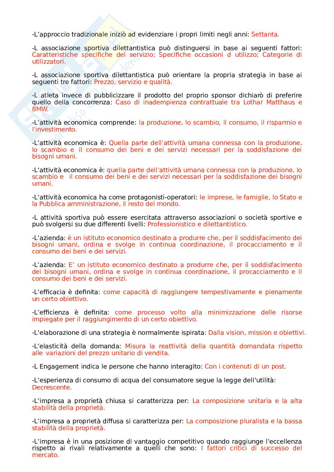Paniere Economia e gestione delle imprese sportive. Aggiornato e completo. In ordine Pag. 6