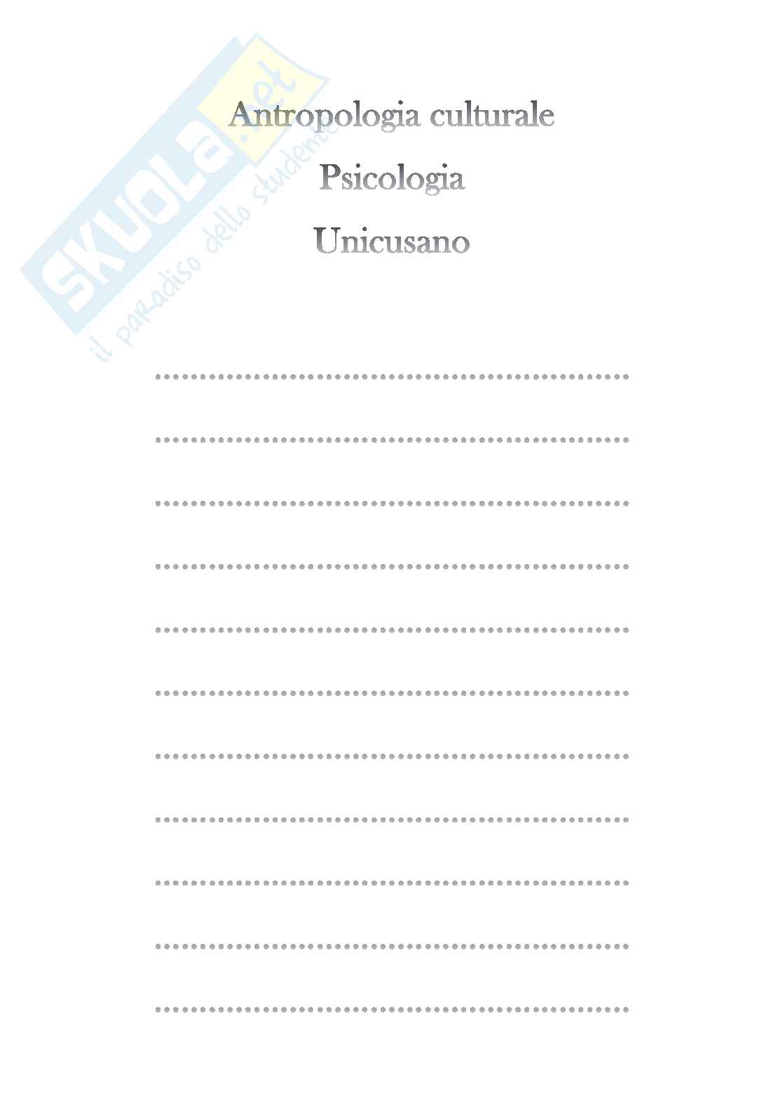 Antropologia culturale   Pag. 1
