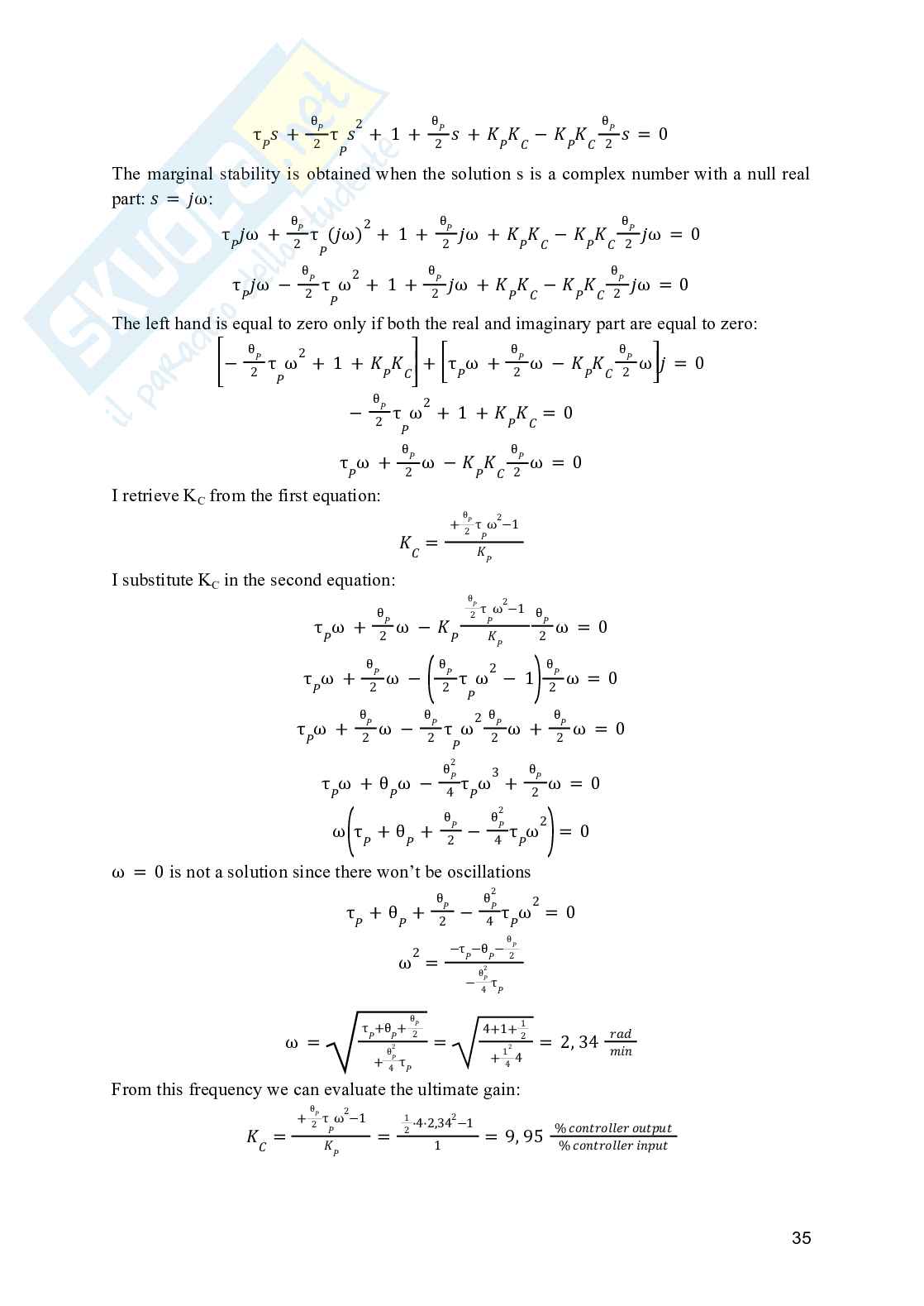 Process Dynamics and Control - Esercizi Svolti (Solved Exercises) Pag. 36