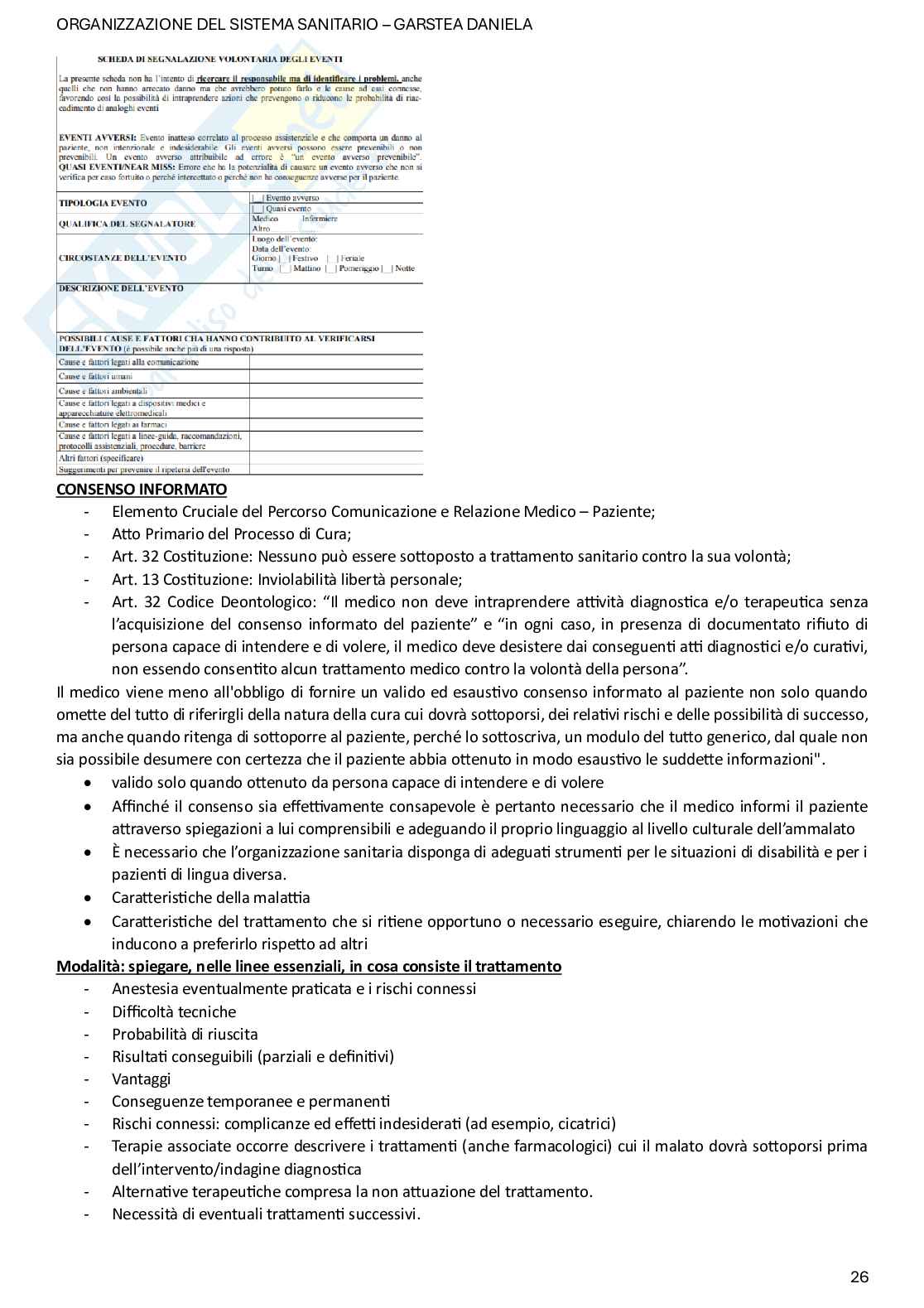 Organizzazione del sistema sanitario e legislazione sanitaria Pag. 26