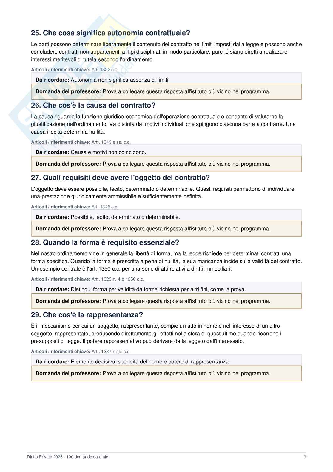 Istituzioni di diritto privato - Domande + Quiz 2025/2026 Pag. 11
