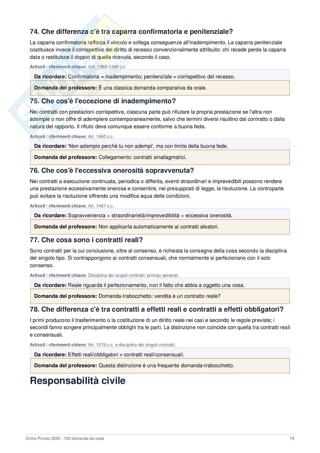 Istituzioni di diritto privato - Domande + Quiz 2025/2026 Pag. 21