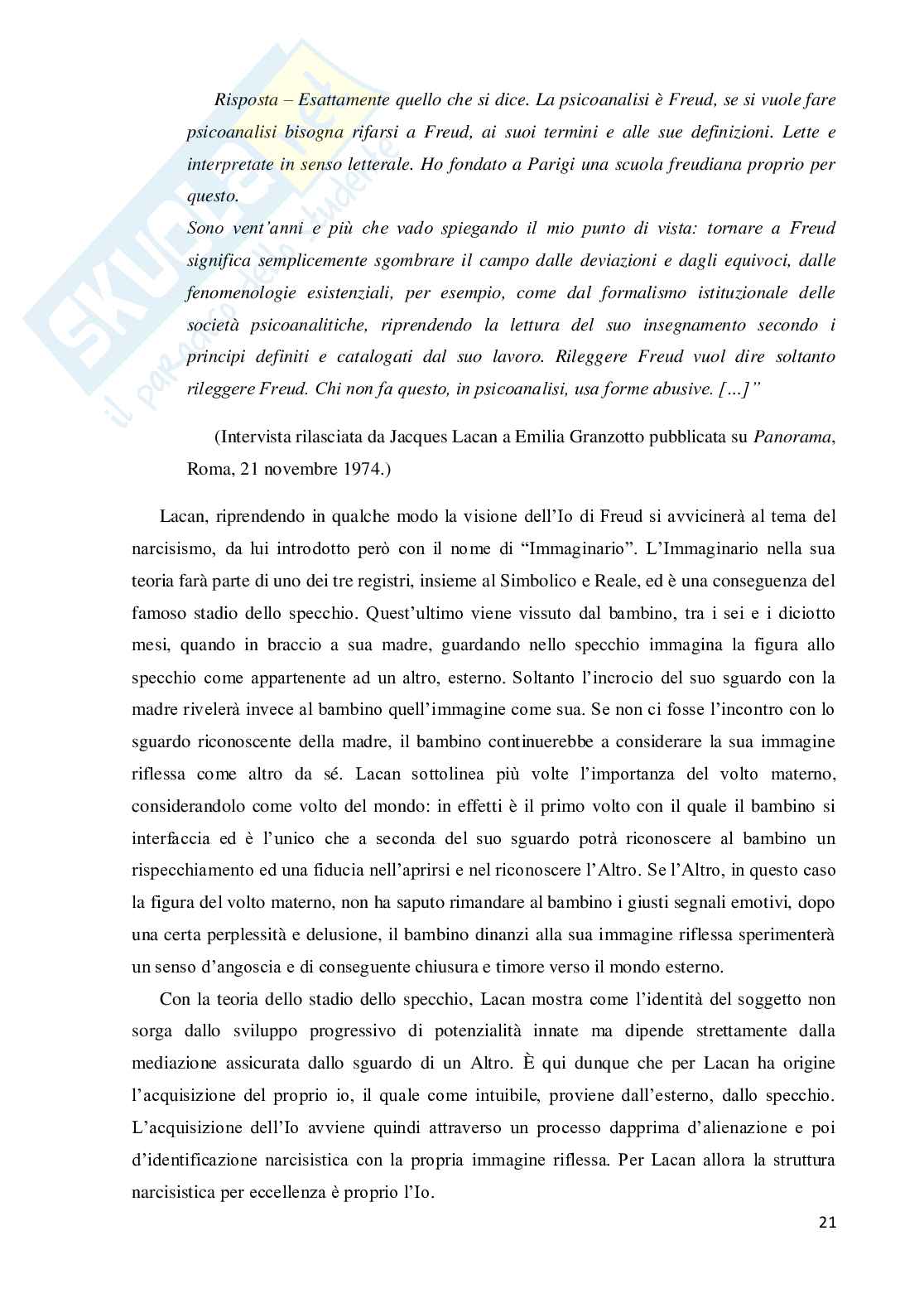 Diversi volti di Narciso, teorie a confronto sul narcisismo Pag. 21