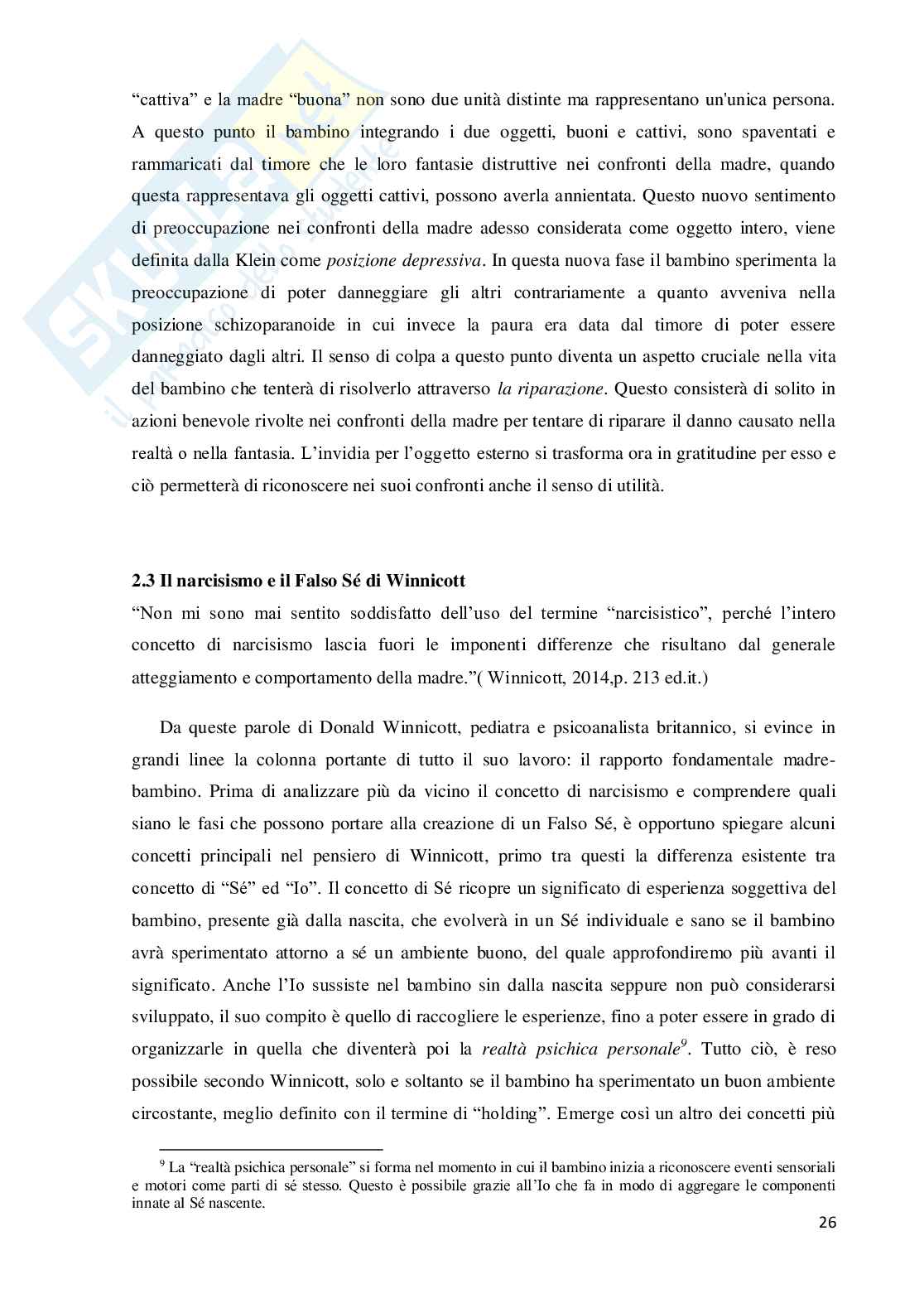 Diversi volti di Narciso, teorie a confronto sul narcisismo Pag. 26