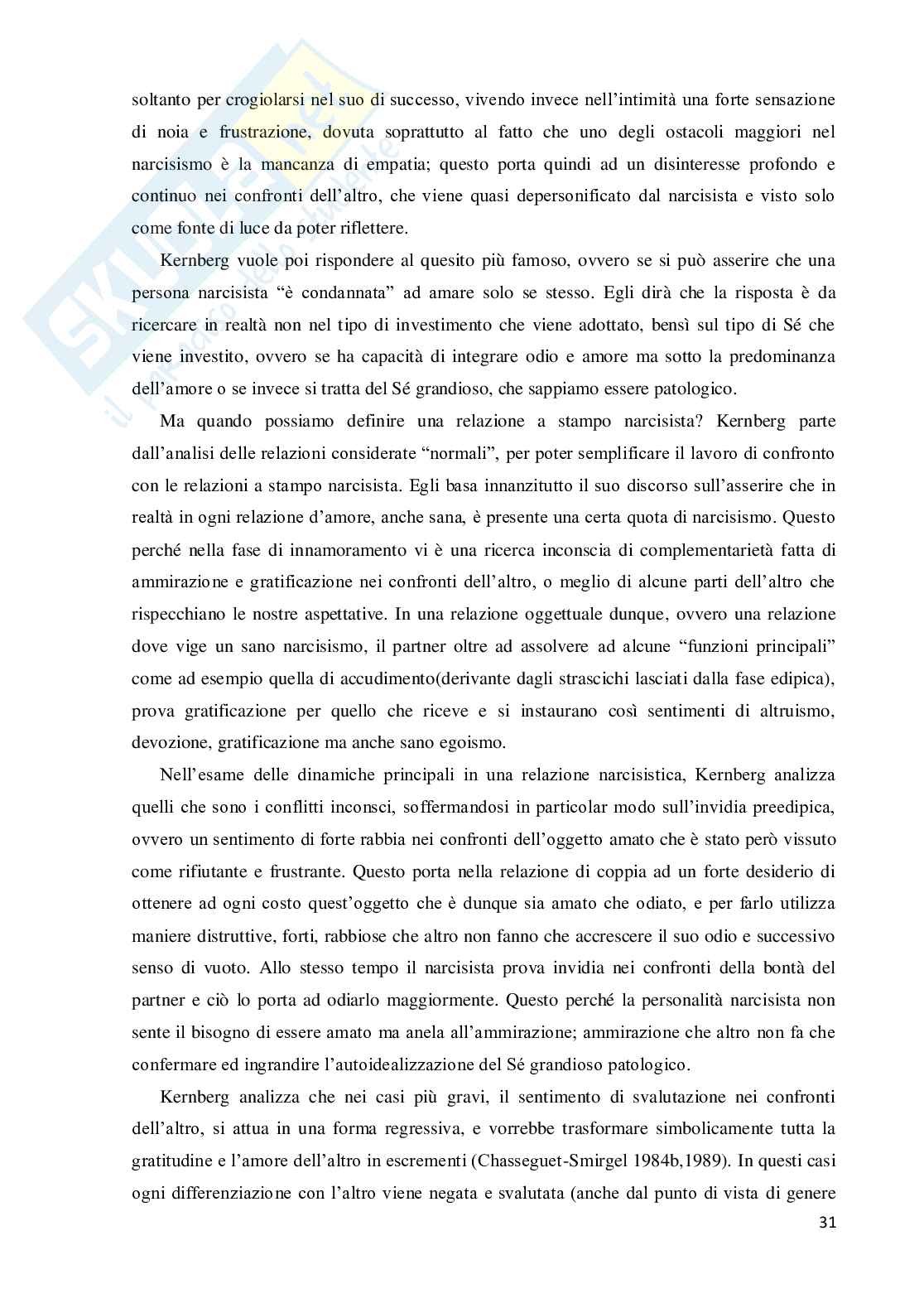Diversi volti di Narciso, teorie a confronto sul narcisismo Pag. 31