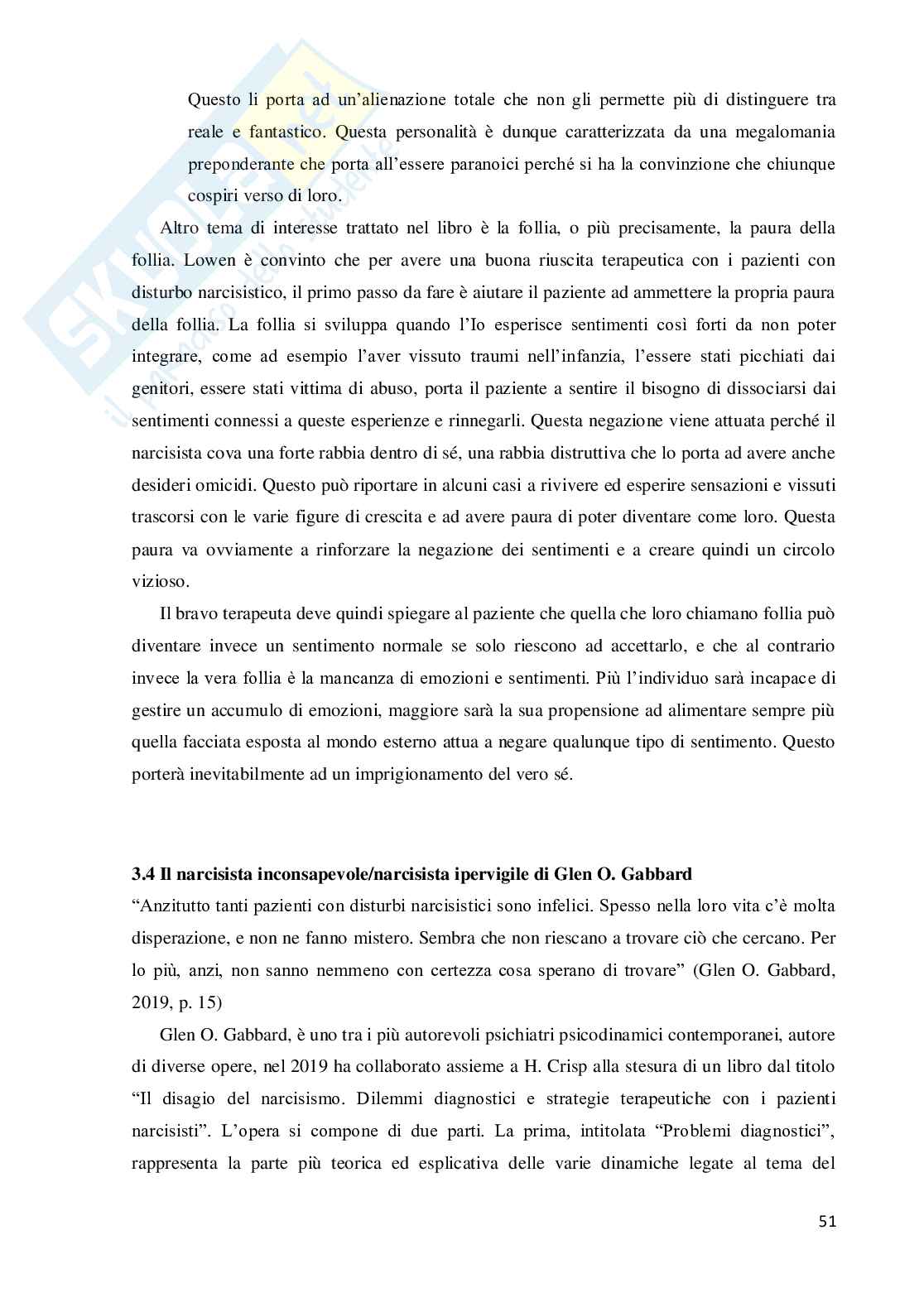 Diversi volti di Narciso, teorie a confronto sul narcisismo Pag. 51