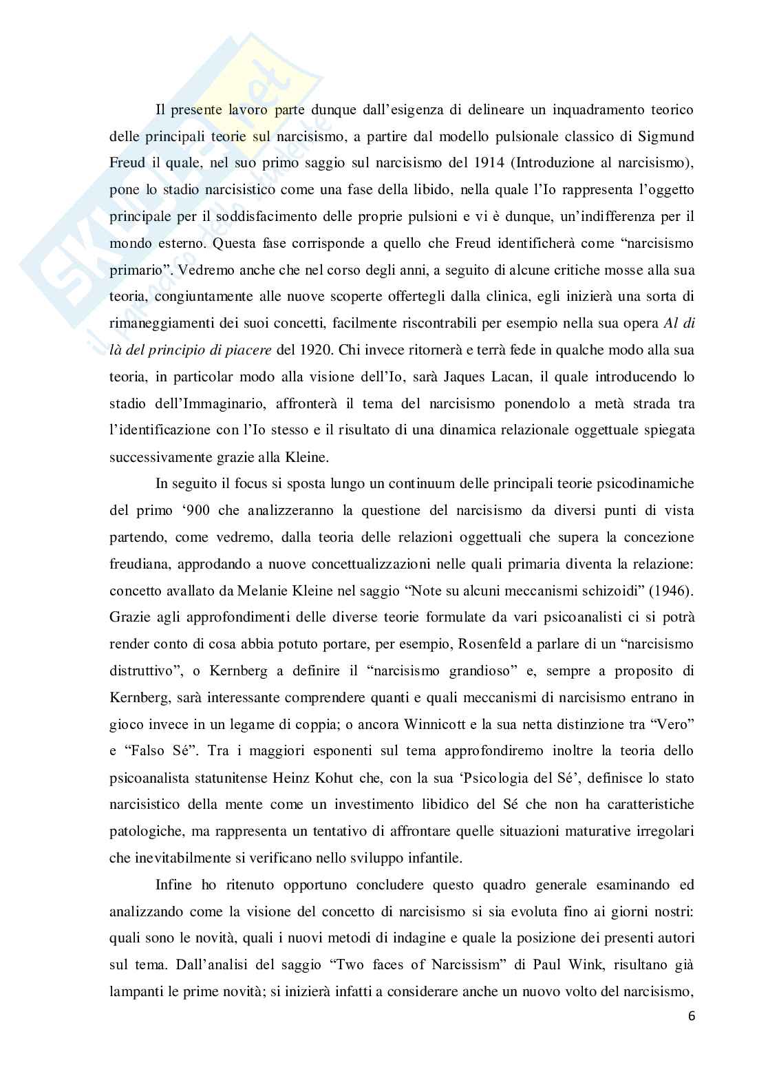Diversi volti di Narciso, teorie a confronto sul narcisismo Pag. 6