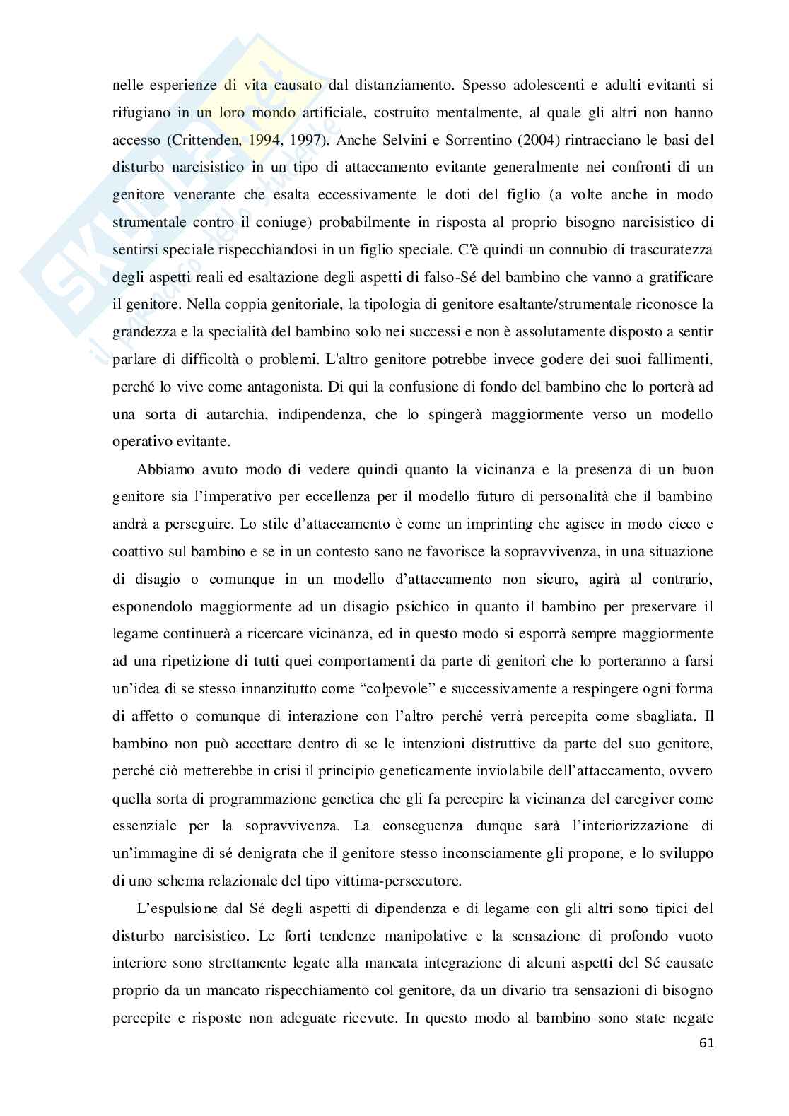 Diversi volti di Narciso, teorie a confronto sul narcisismo Pag. 61