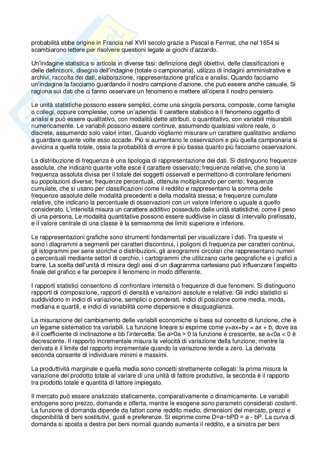 Riassunto esame Economia politica, Prof. Perone Simona, libro consigliato Economia, Begg Pag. 6