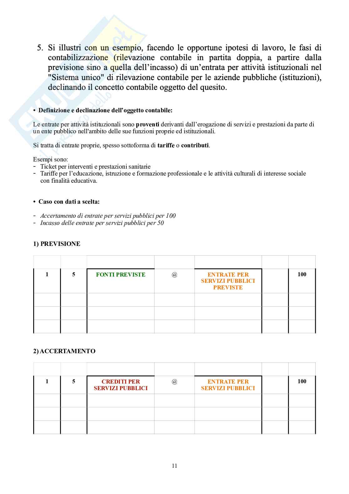 Ragioneria pubblica – Parte 1 – Domande d'esame della parte esercitativa svolte Pag. 11