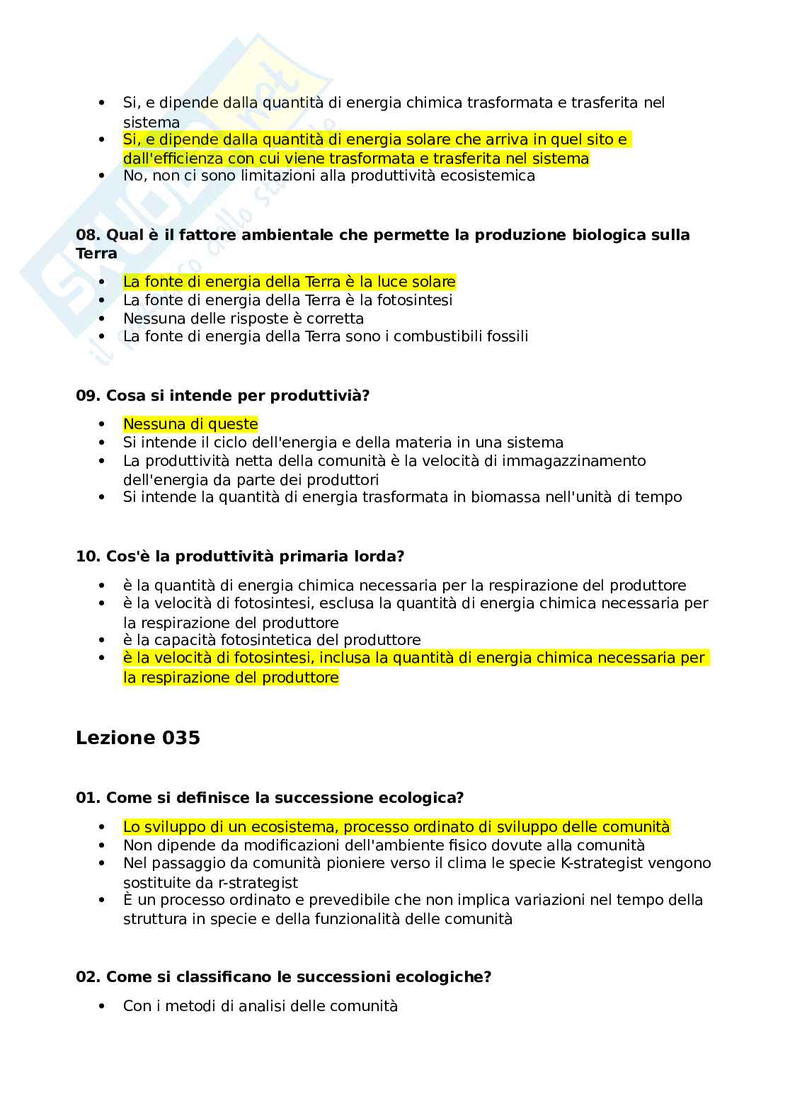 Domande chiuse del Paniere di Ecologia Pag. 26