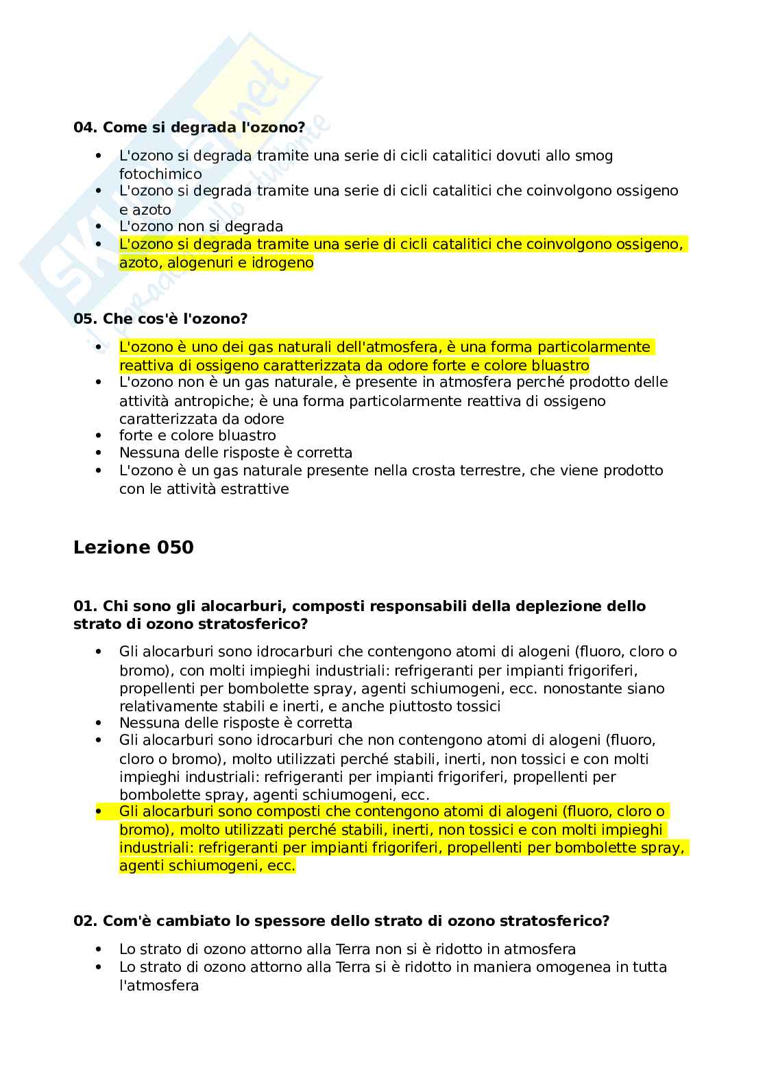 Domande chiuse del Paniere di Ecologia Pag. 36