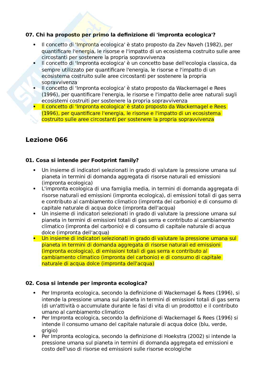 Domande chiuse del Paniere di Ecologia Pag. 56