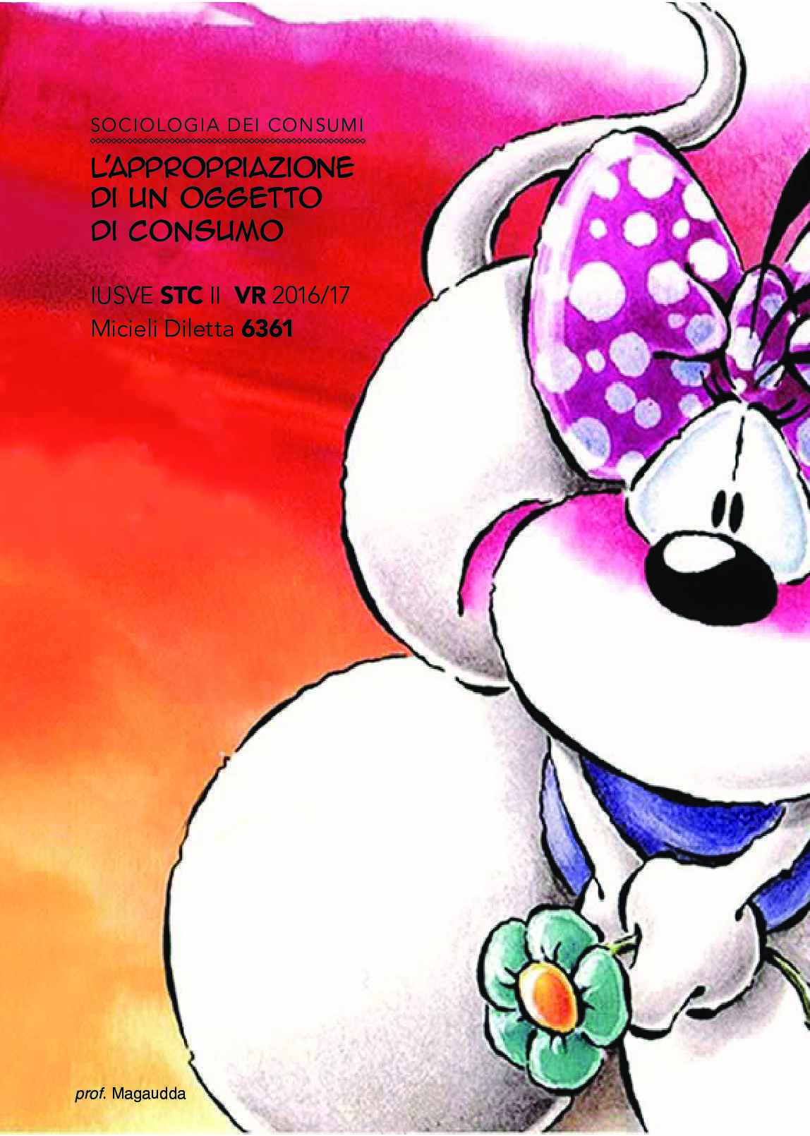 Tesina - Sociologia dei consumi - L'appropriazione di un oggetto di consumo (Prof. P. Magaudda) Pag. 1